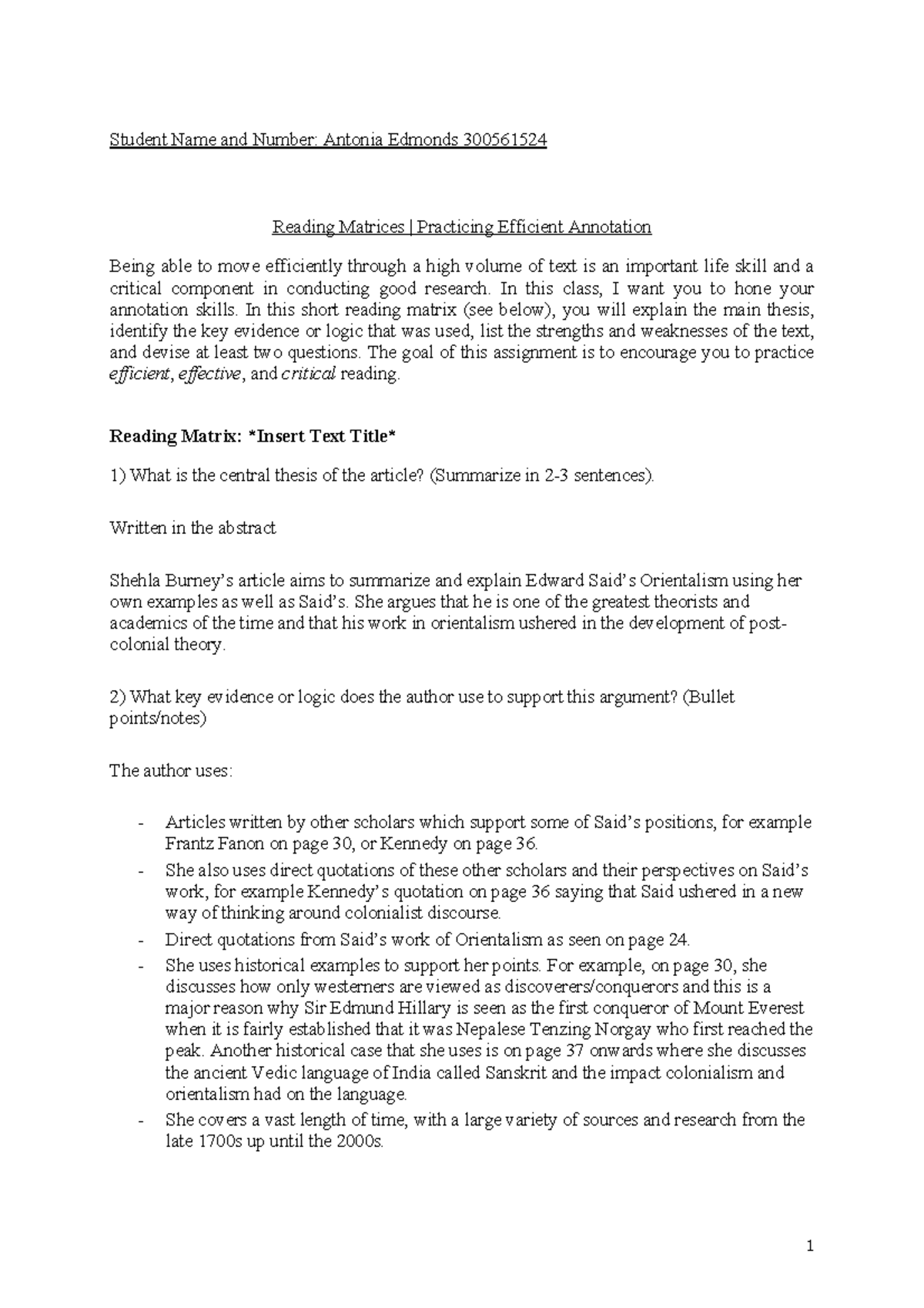 Reading Matrix 1 - Contemporary Politics of the Middle East - Victoria ...