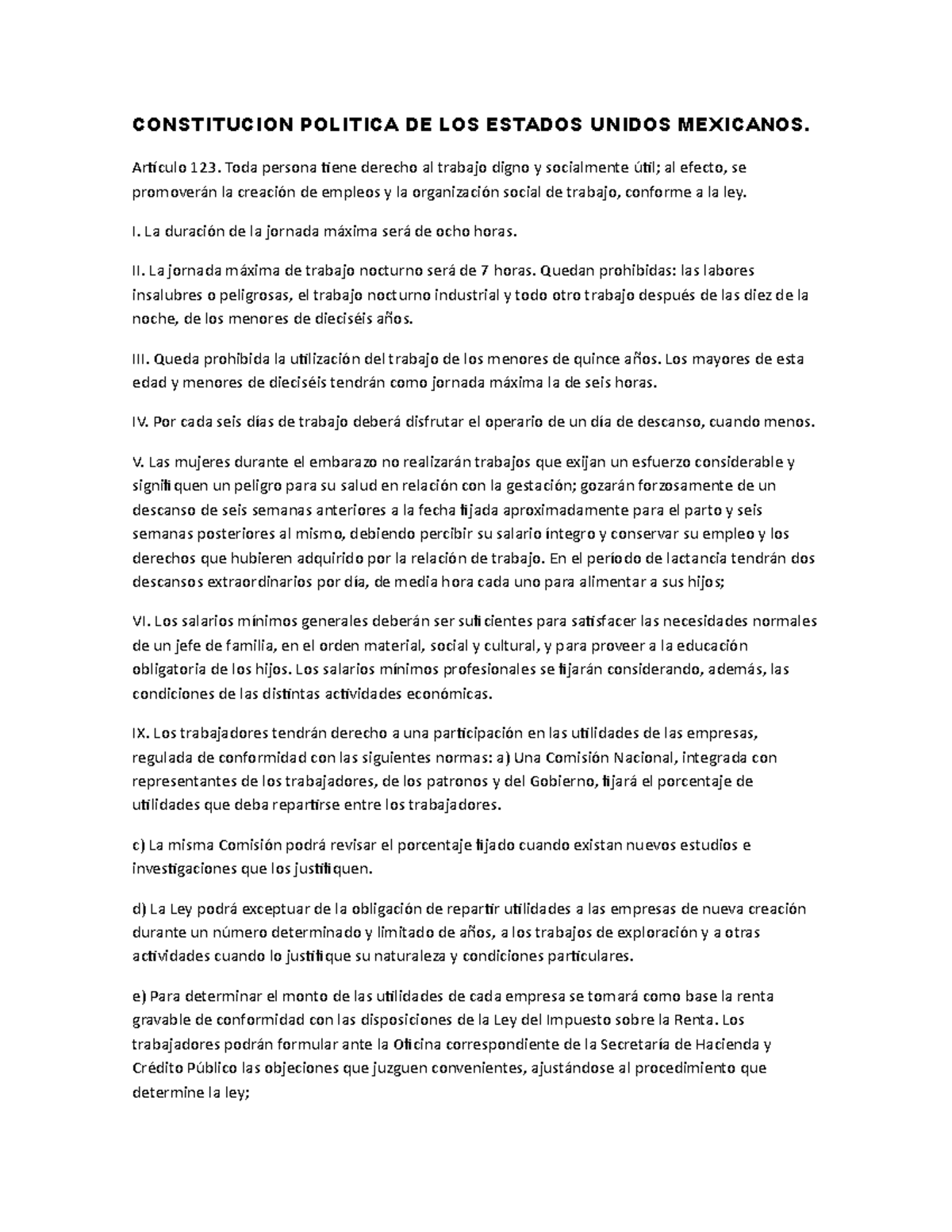 Constitucion Politica DE LOS Estados Unidos Mexicanos - CONSTITUCION ...