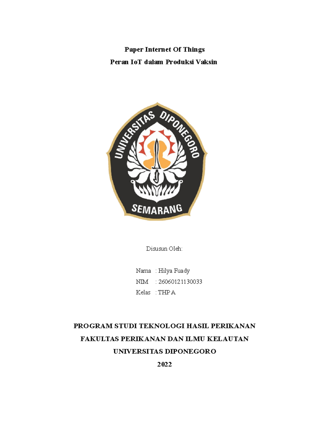 Pegaplikasian IOT ke produk perikanan - Paper Internet Of Things Peran ...