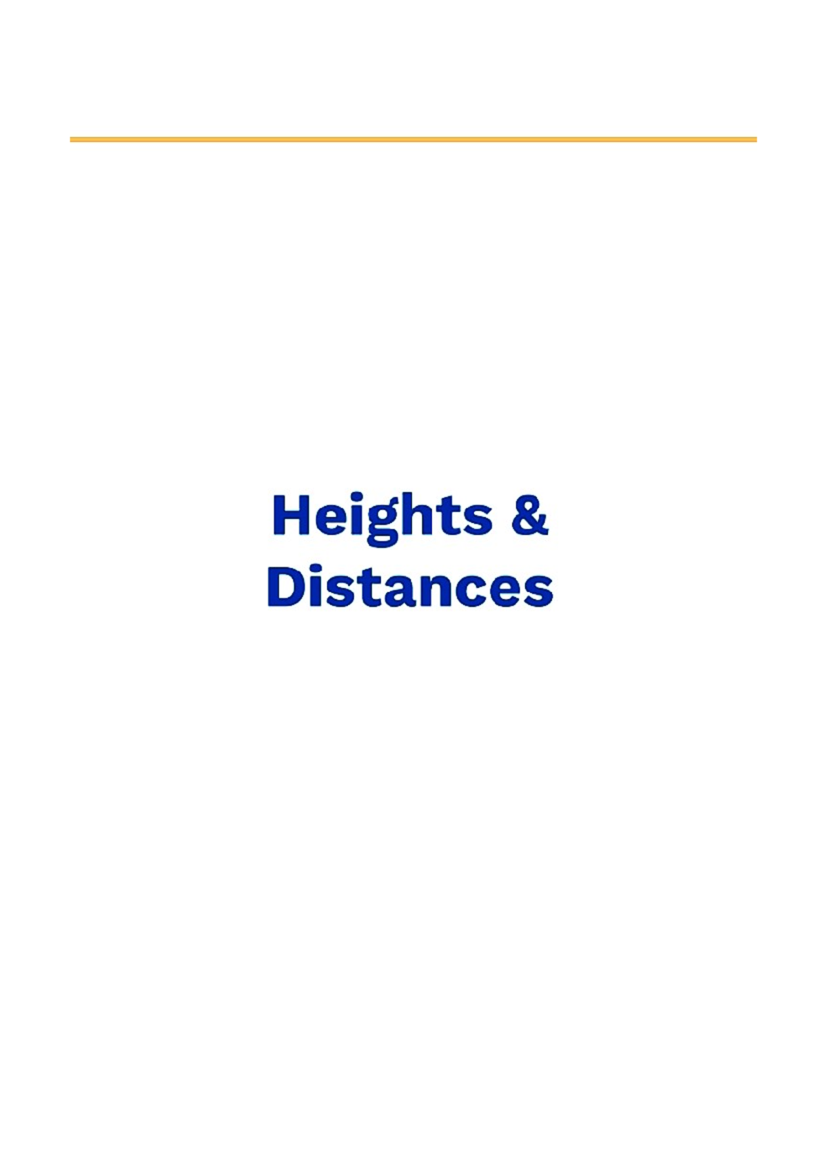 Heights & Distances - Very imp notes - Heights Distances Heights ...