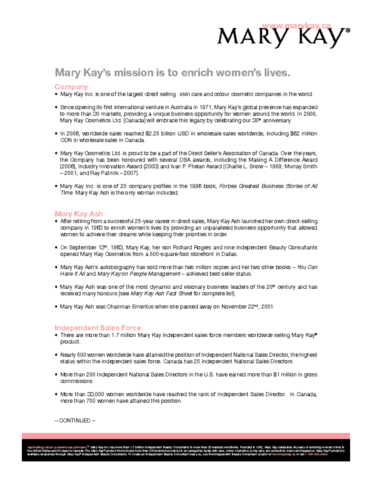 mary kay harvard case study