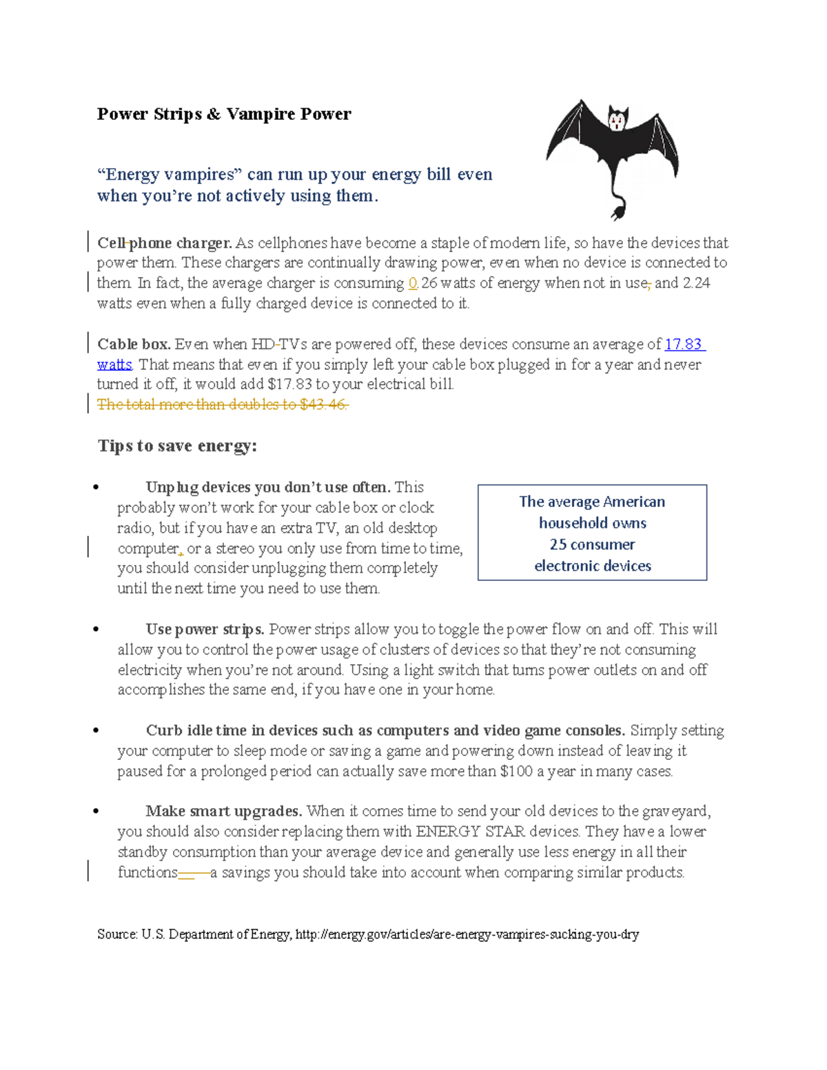 Support SC PPT16 6a VampireEnergy Power Strips & Vampire Power