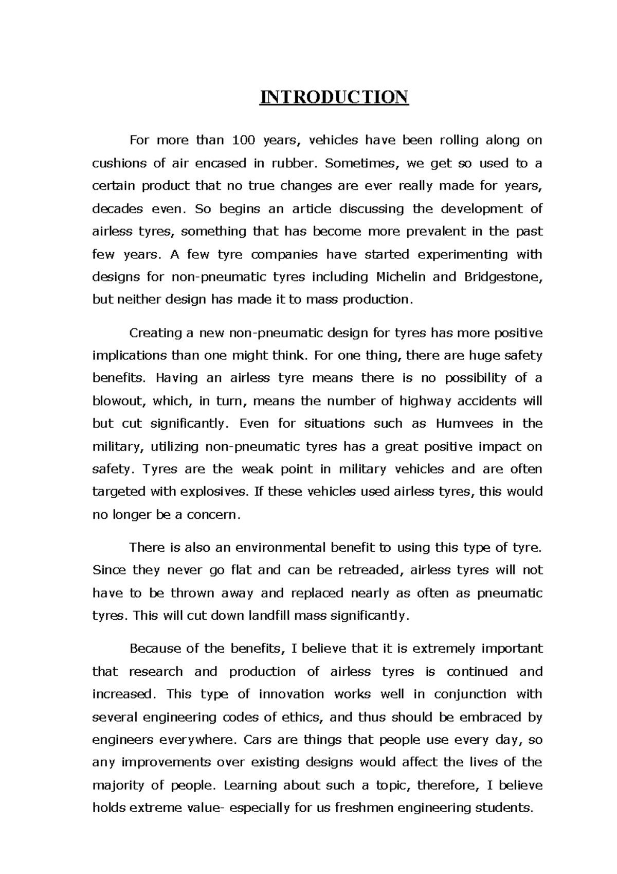 Airless Tyres Seminar Reports 1 INTRODUCTION For more than 100 years