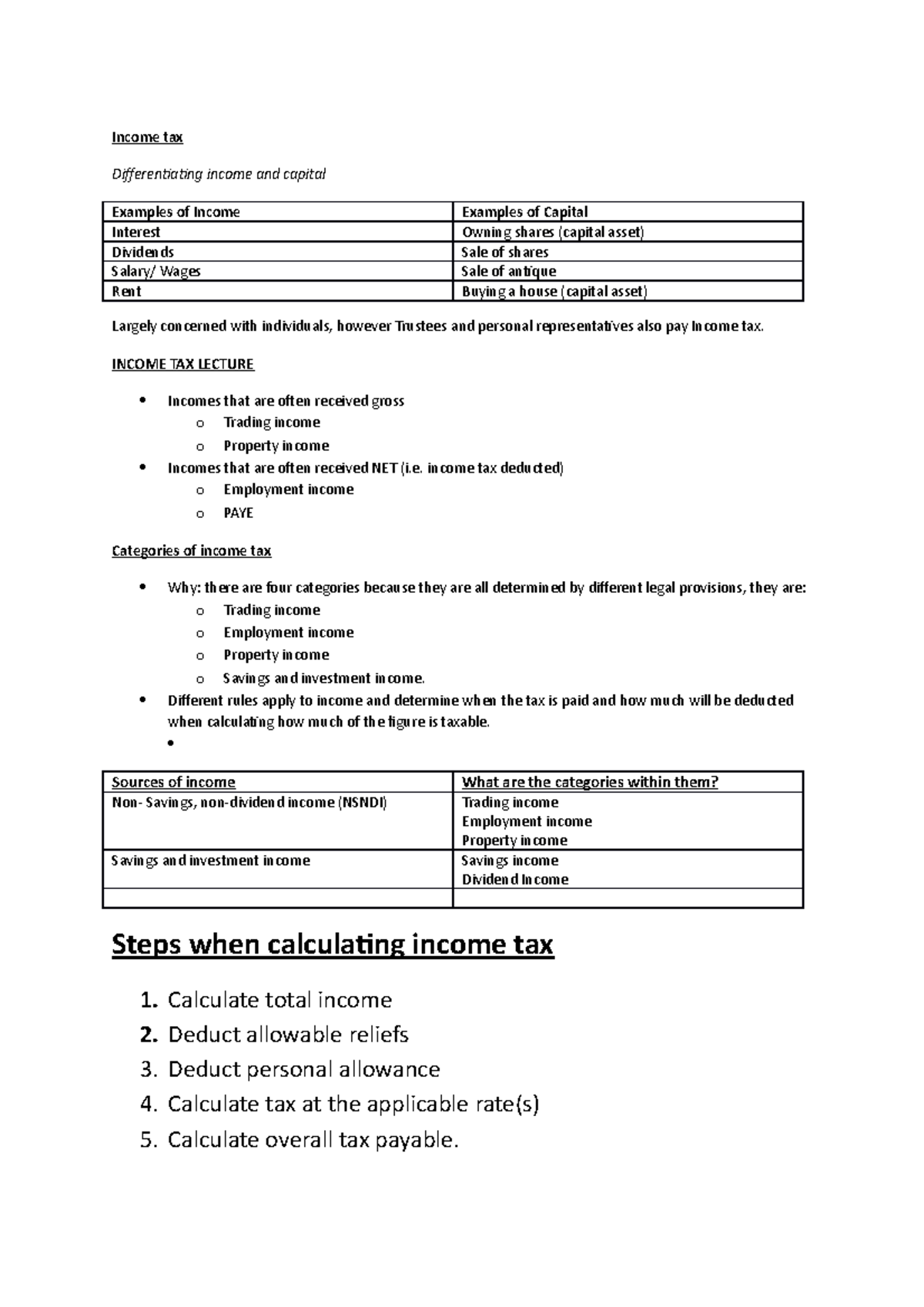 Lecture On Income Tax Notes And Itterations - Income Tax ...