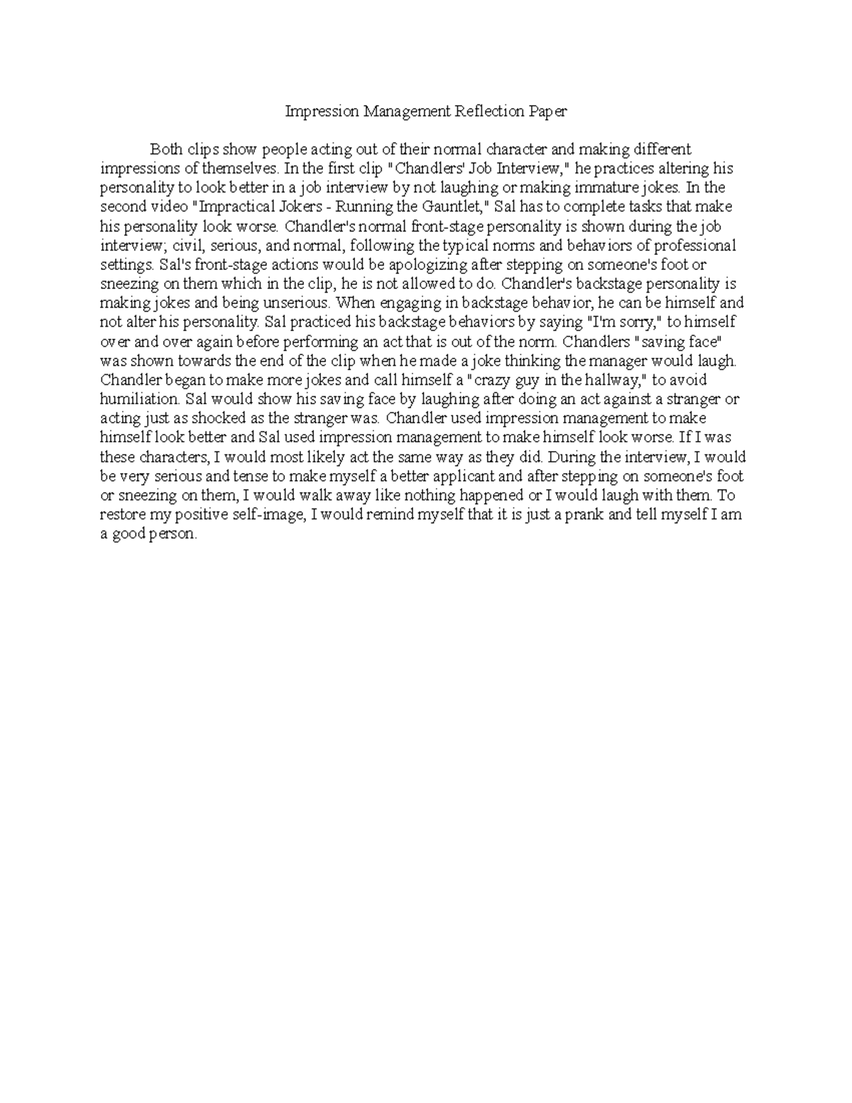 Impression Management Reflection Paper - Deprecated API usage: The SVG ...