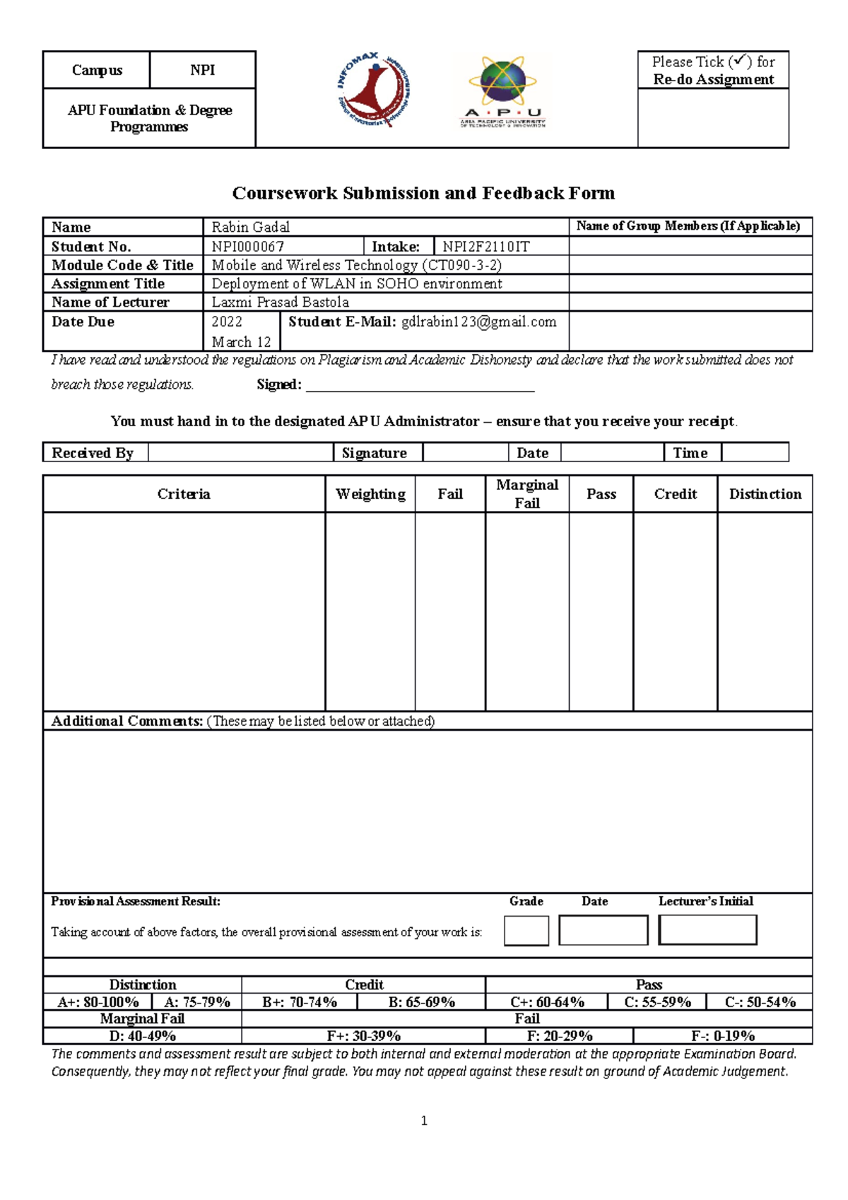 assignment type available for enrolled devices