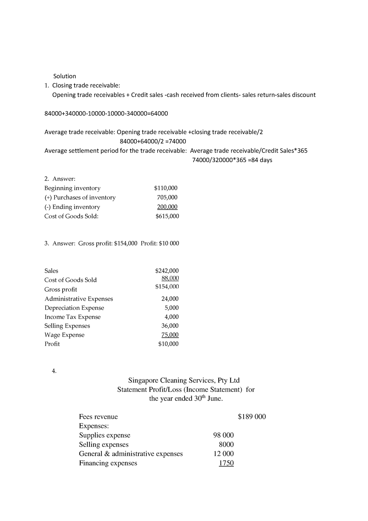 Final exam practice test solution updated - Solution 1. Closing trade ...