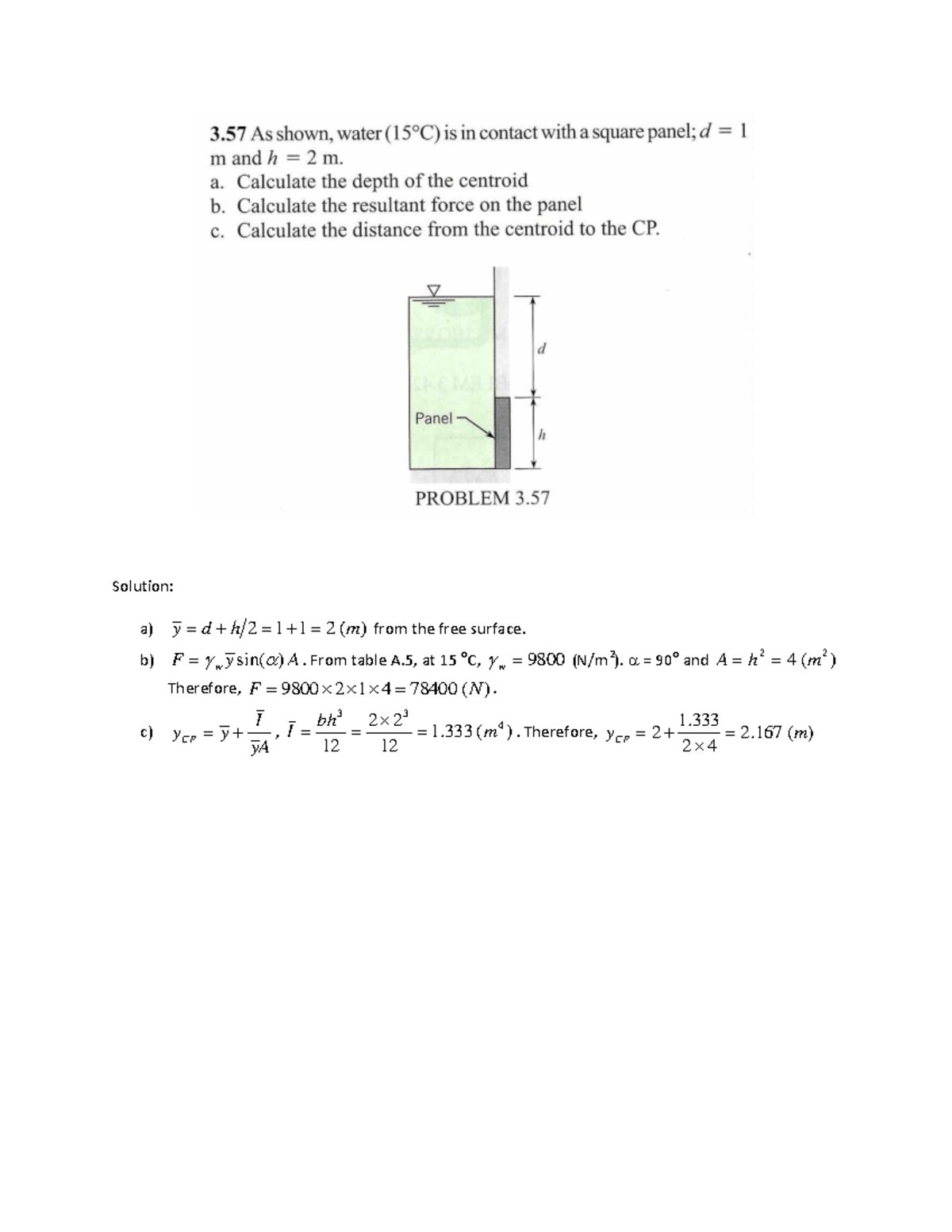 Ch 3 Solved Problems Adsadsdas Solution From The Free Surface Sin From Table Studocu