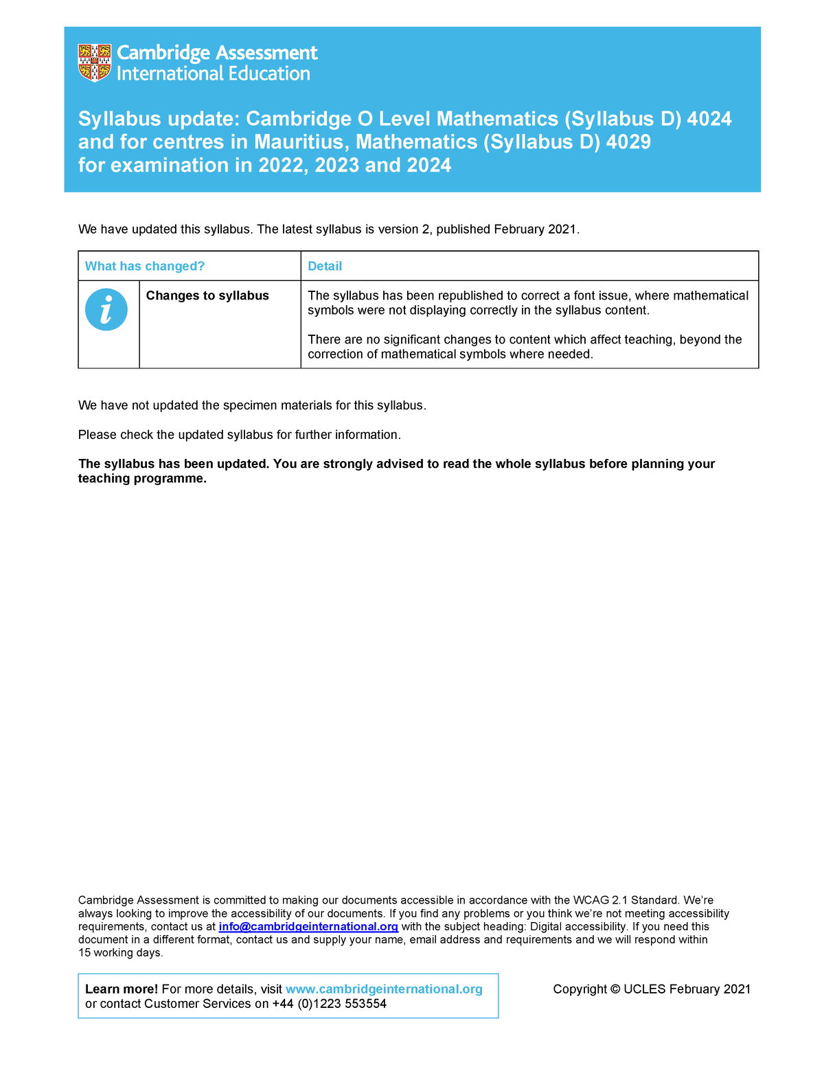 609742 2022 2024 Syllabus Update Syllabus Update Cambridge O Level   Thumb 1200 1553 