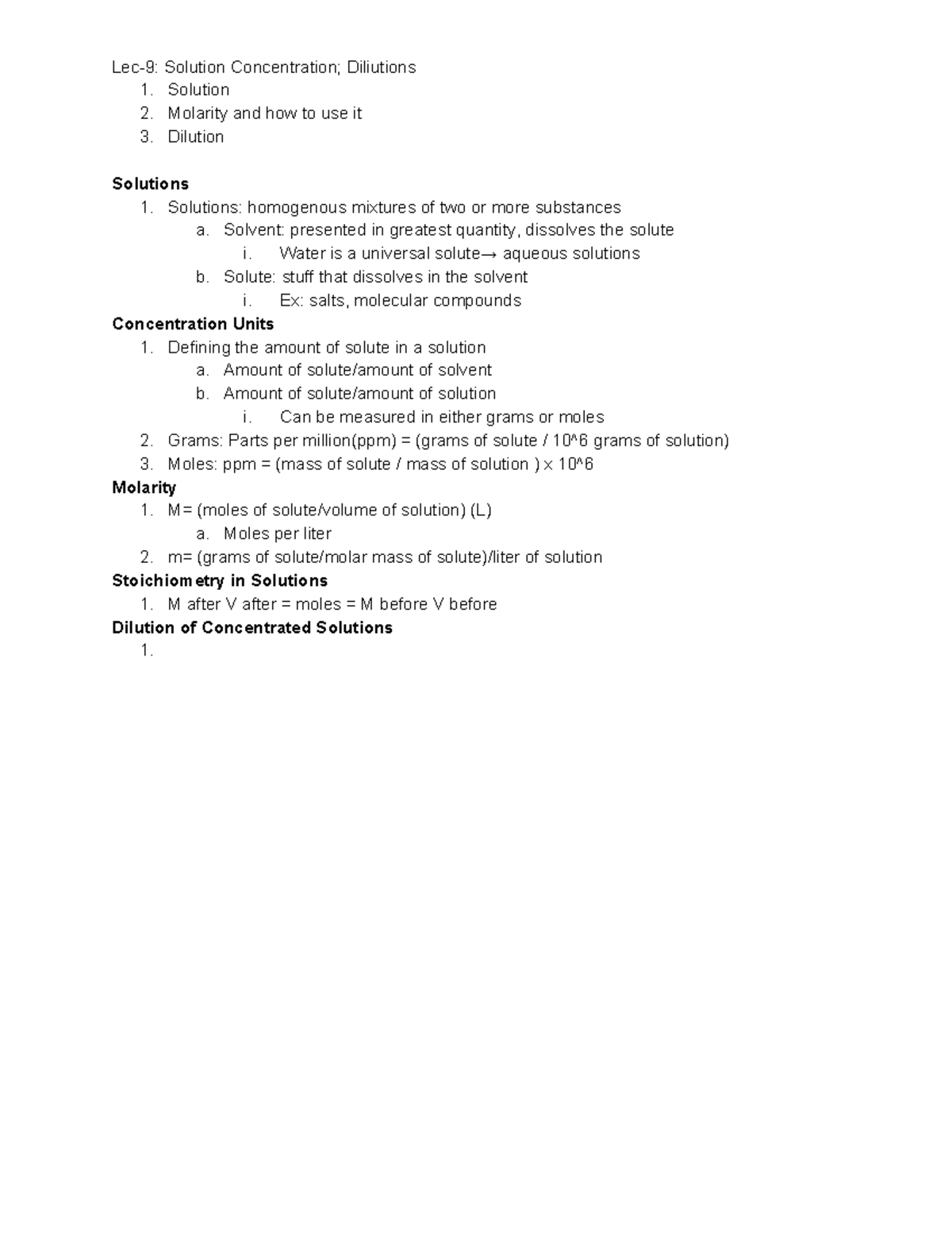 09 16 2019 - Lecture notes 9 - Lec-9: Solution Concentration ...