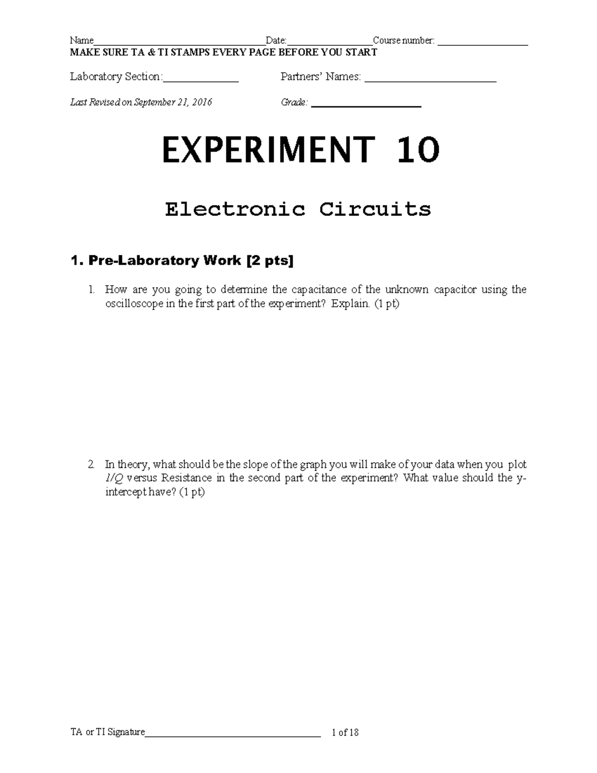 Experiment 10 - Lab 10 - MAKE SURE TA & TI STAMPS EVERY PAGE BEFORE YOU ...