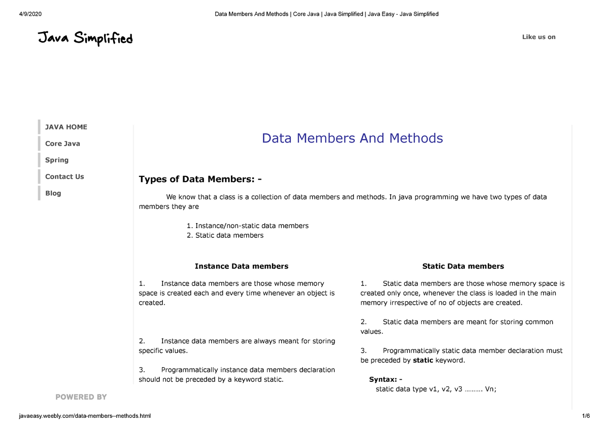 Core Java Example Programs