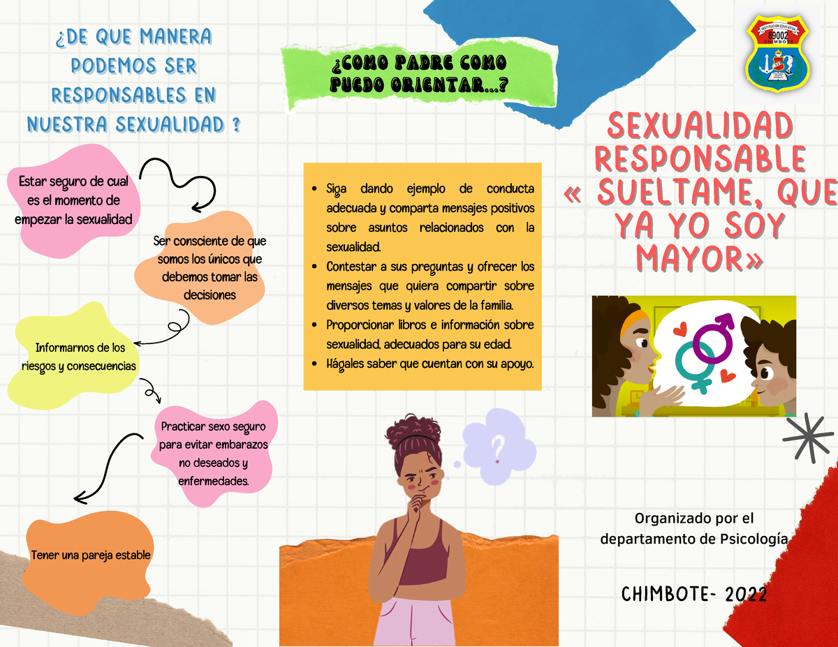 Triptico Sexualidad Responsable Organizado Por El Departamento De Psicología Chimbote 2022 8956