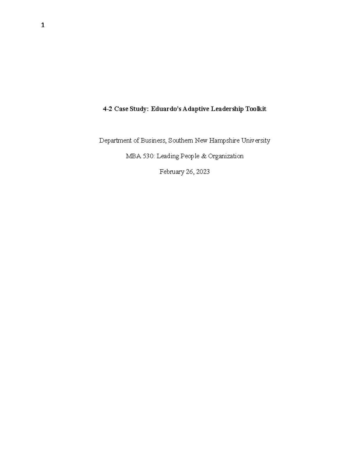 mba 530 module four case study guidelines and rubric