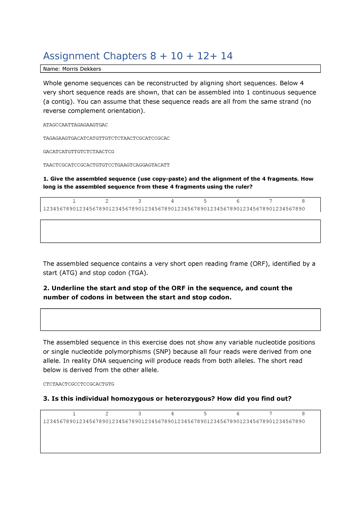 Assignment Chapters 8+ 10 +12 + 14 - Assignment Chapters 8 + 10 + 12 ...