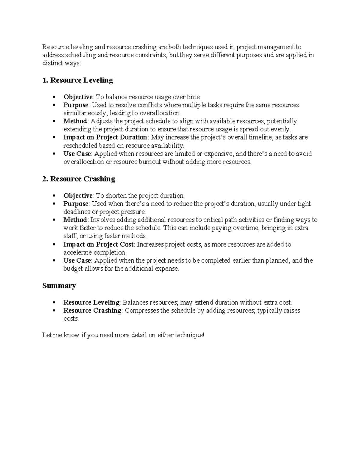 Shcedule Management Resource Crashing Vs Resource Leveling - Resource ...