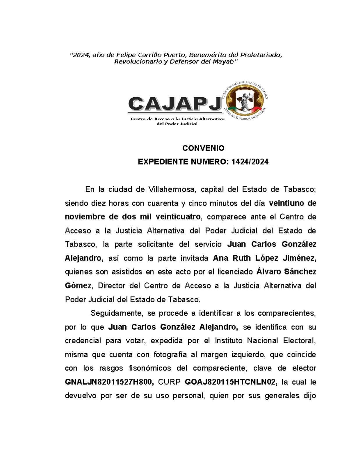 EXP. 1424.24 Creditos CON Valeras - CONVENIO EXPEDIENTE NUMERO: 1424 ...