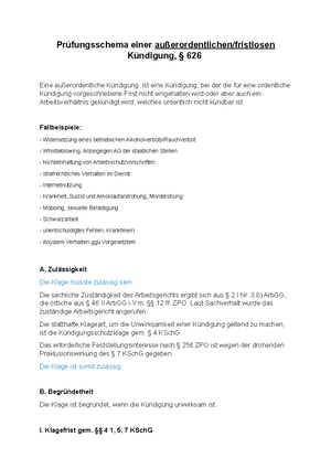Prüfungsschemata Befristung gem. § 14 Tz Bf G - Befristung 14 TzBfG I ...