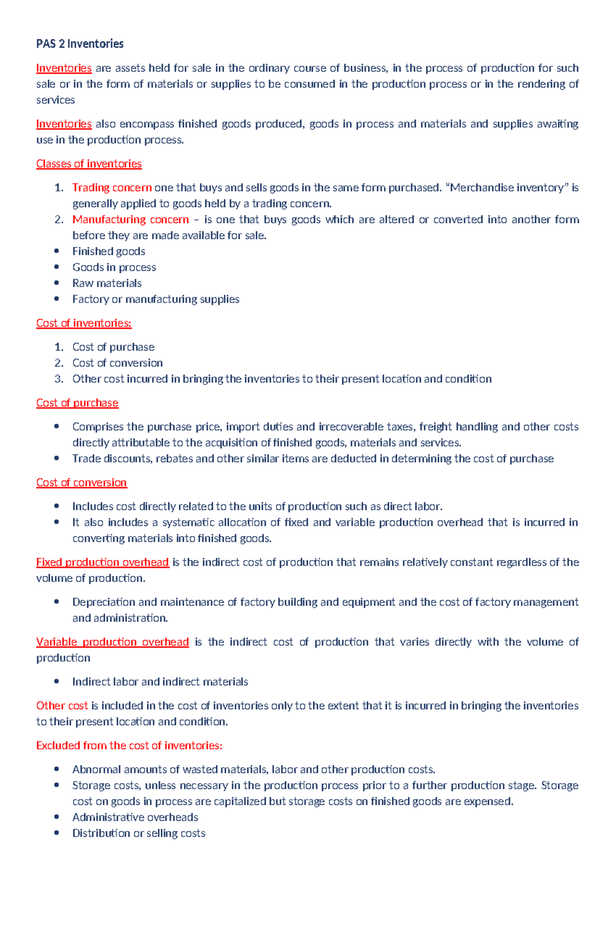 Inventories - acctng 102 - PAS 2 Inventories Inventories are assets ...
