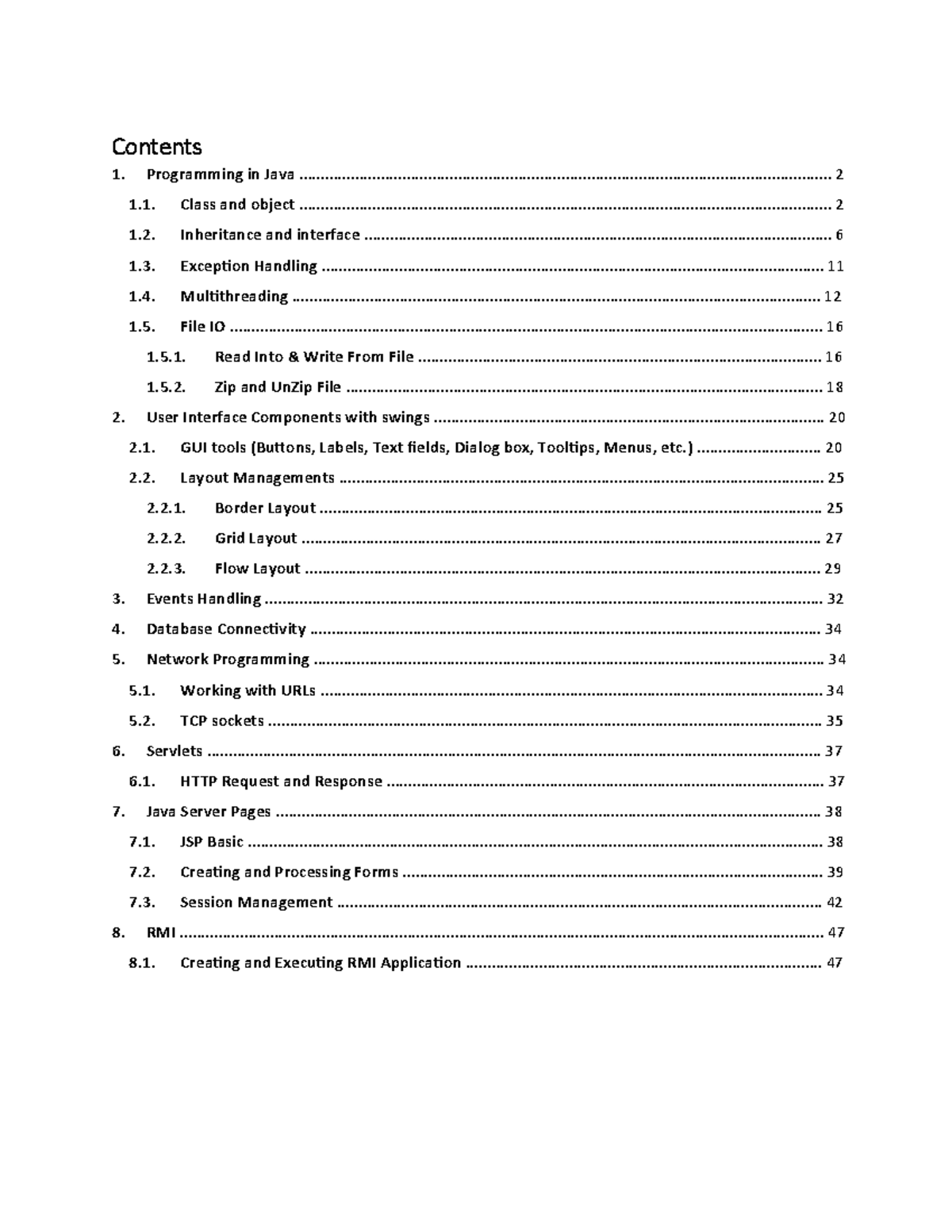 Java-Lab- report - jlala - Contents Programming in Java Class and ...