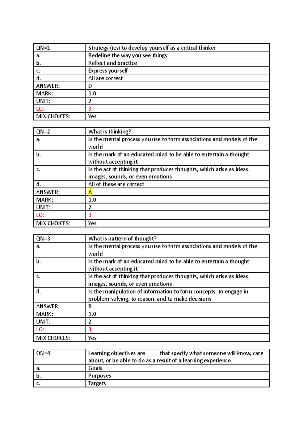 Session-II SSG104 - You will need it for final exam. - QN=1 Strategy ...