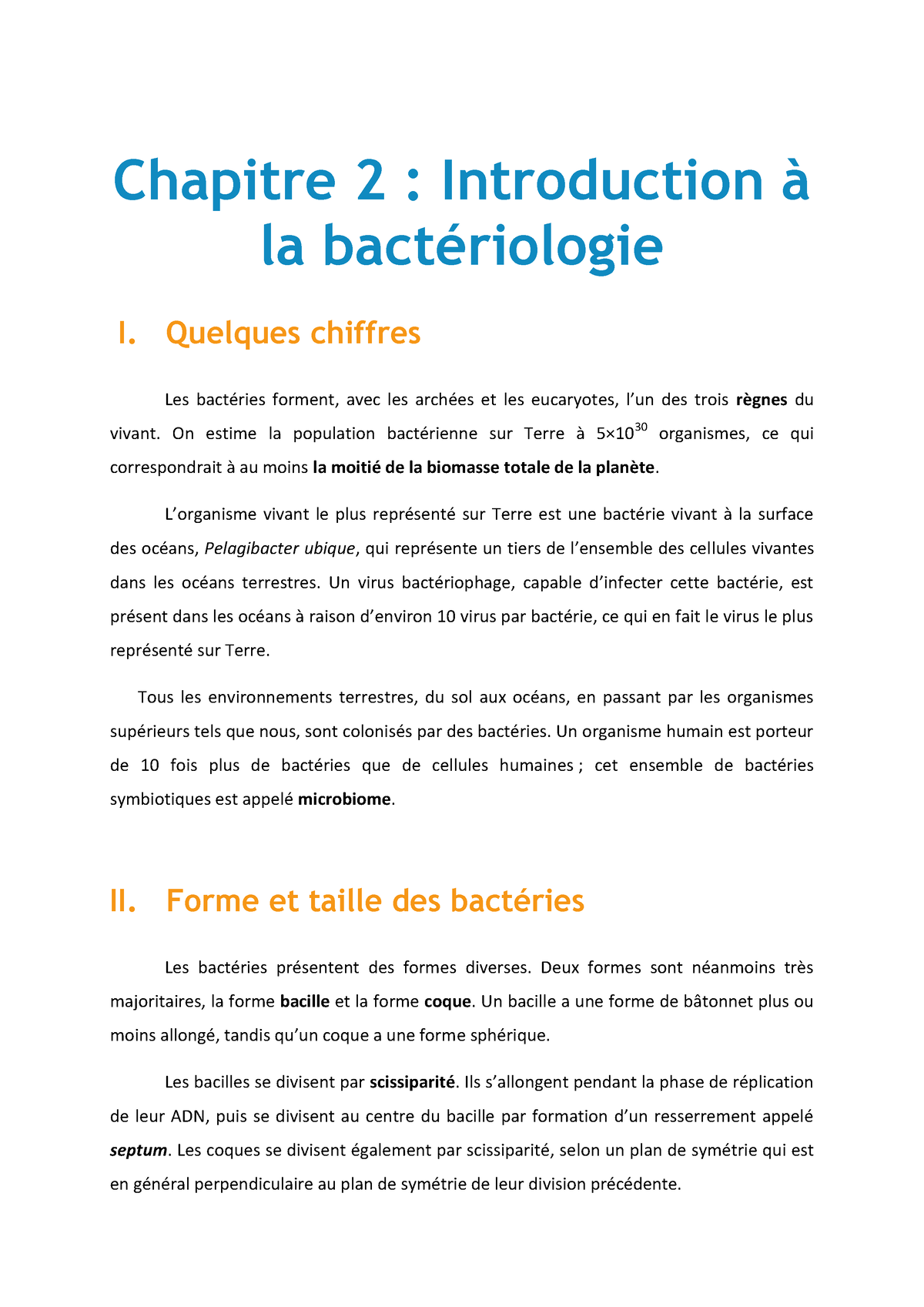 Introduction à La Bactériologie - Quelques Chiffres Les Bactéries ...