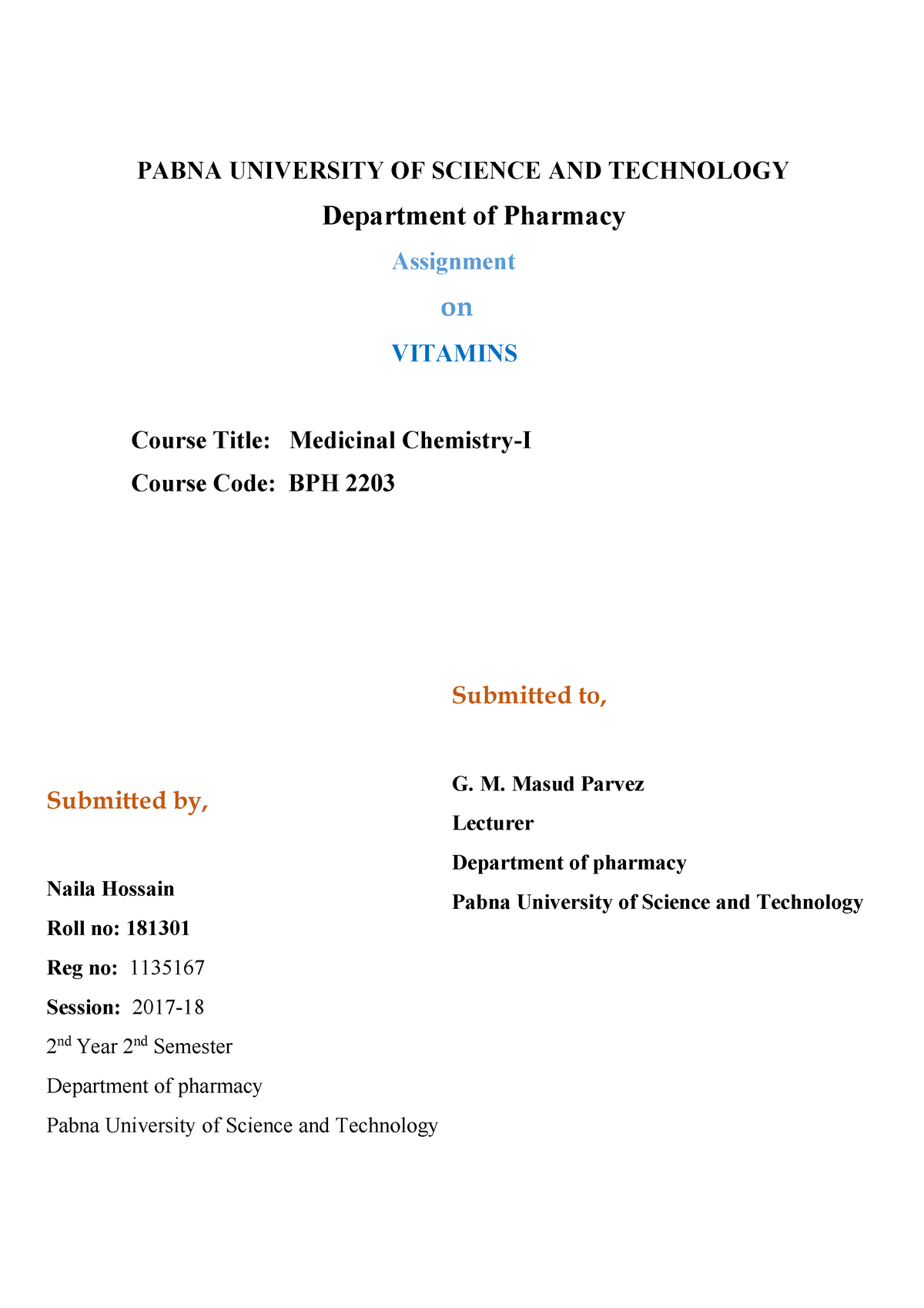 assignment on vitamin a