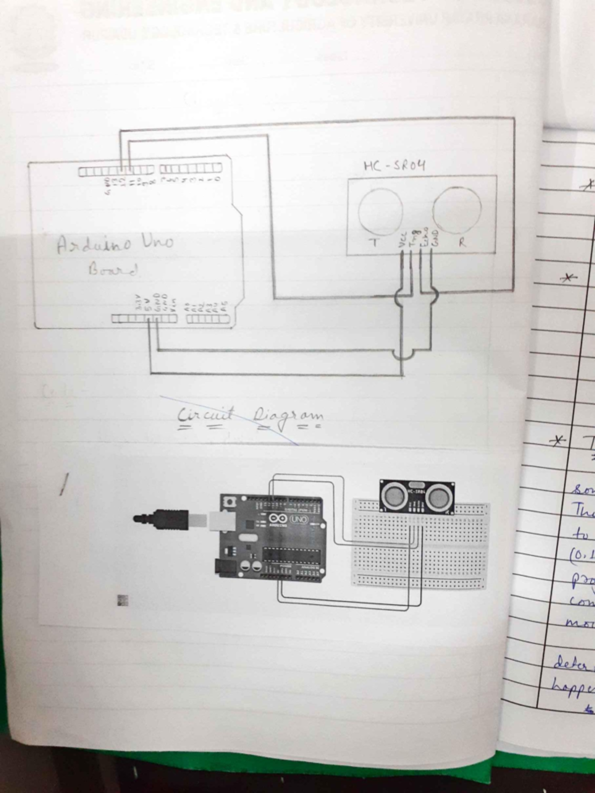 IOT - These are the practical lab manual hand written. - HC SR04 ...