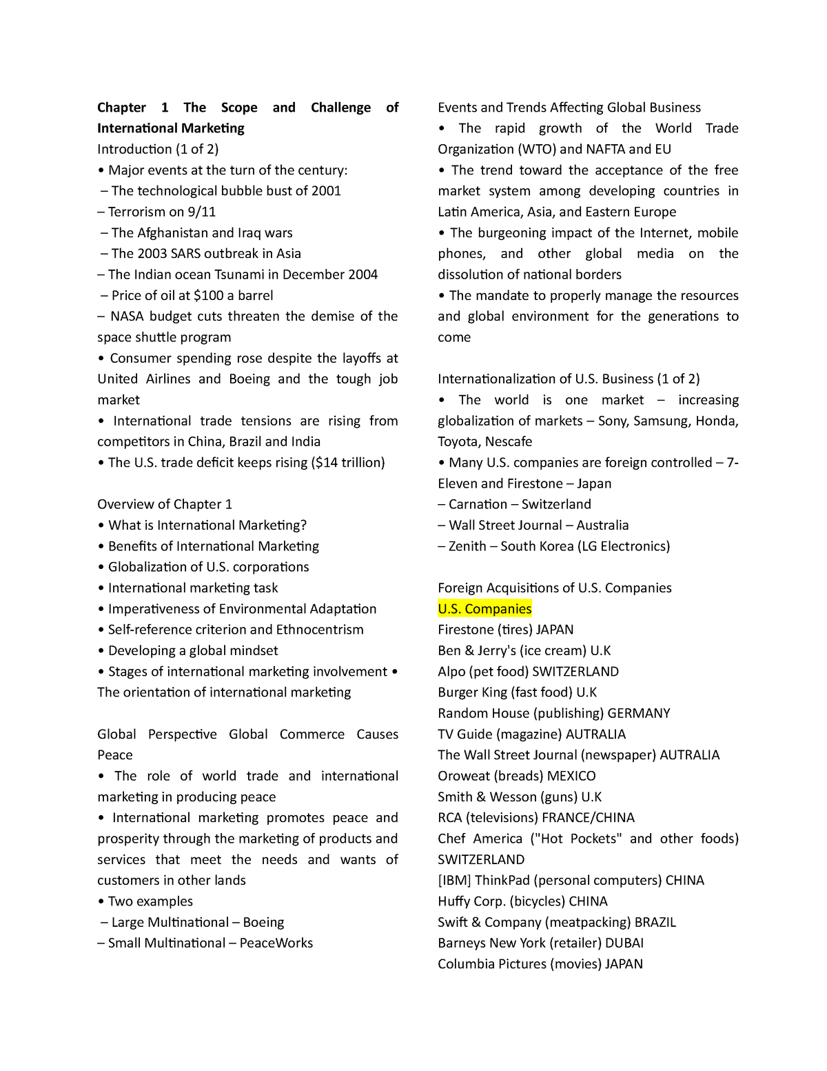 Chapter 1 International Marketing - Chapter 1 The Scope And Challenge ...