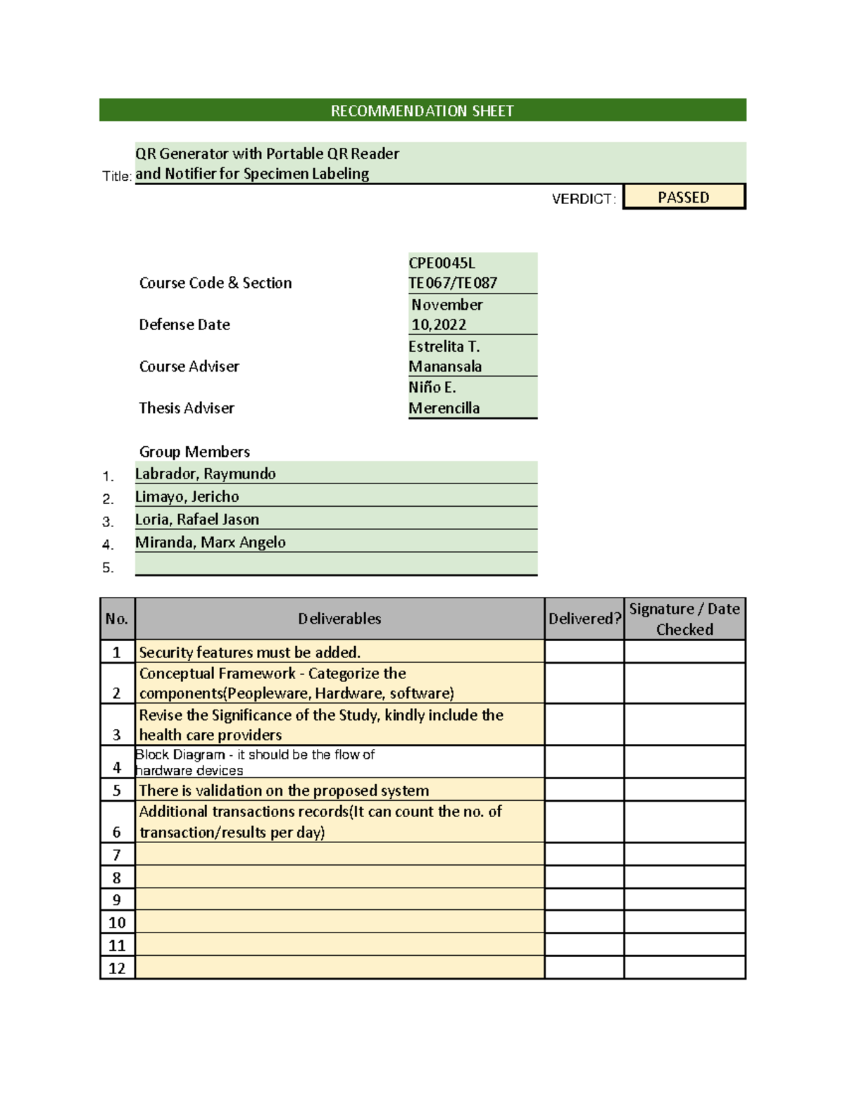 Group-9 - thesis - RECOMMENDATION SHEET Title: QR Generator with ...