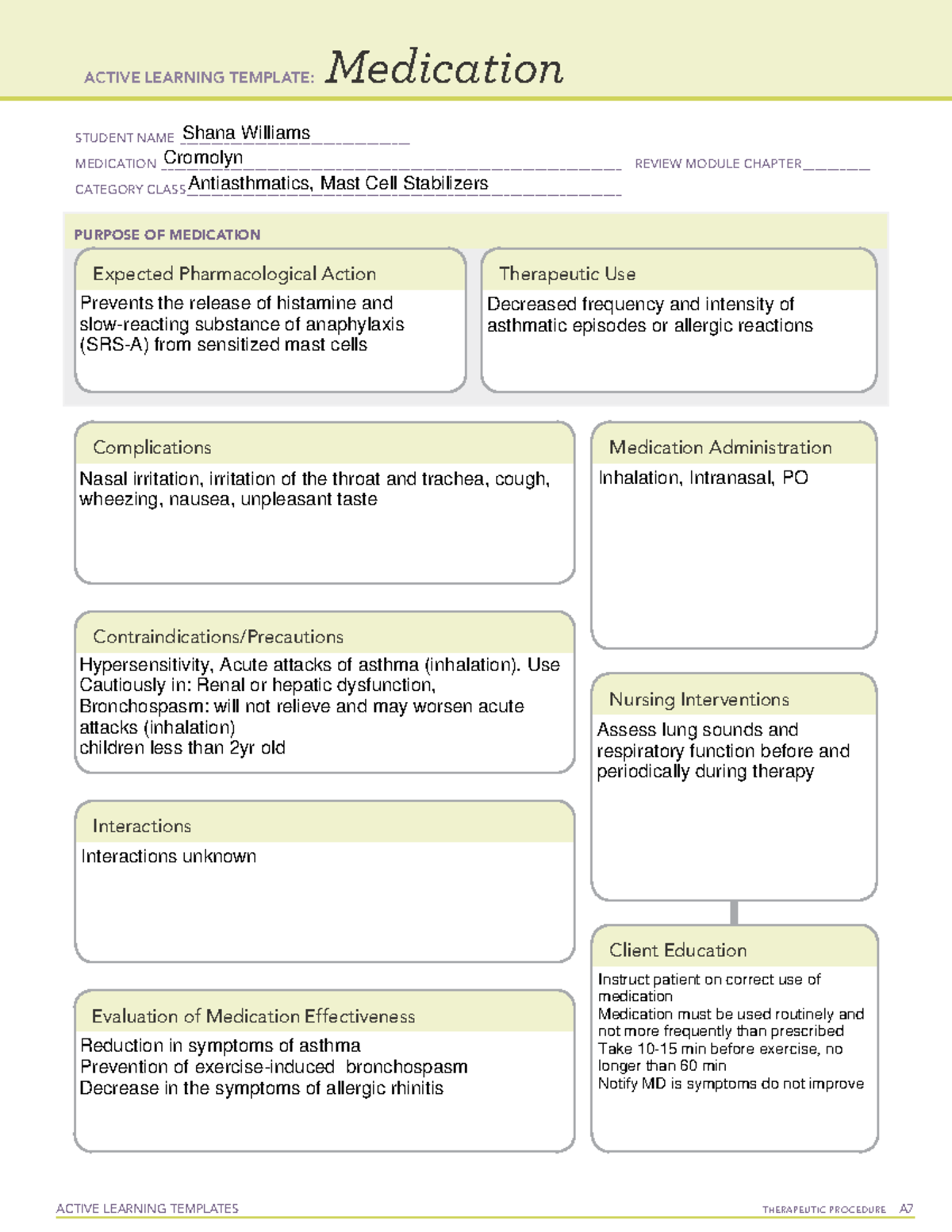 Cromolyn Active learning templates - ACTIVE LEARNING TEMPLATES ...