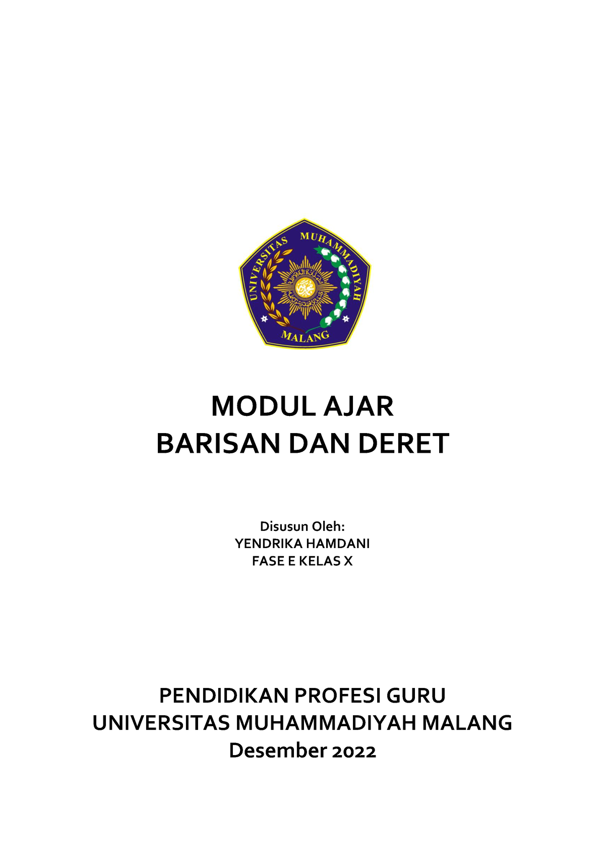 Modul AJAR Barisan DAN Deret - MODUL AJAR BARISAN DAN DERET Disusun ...