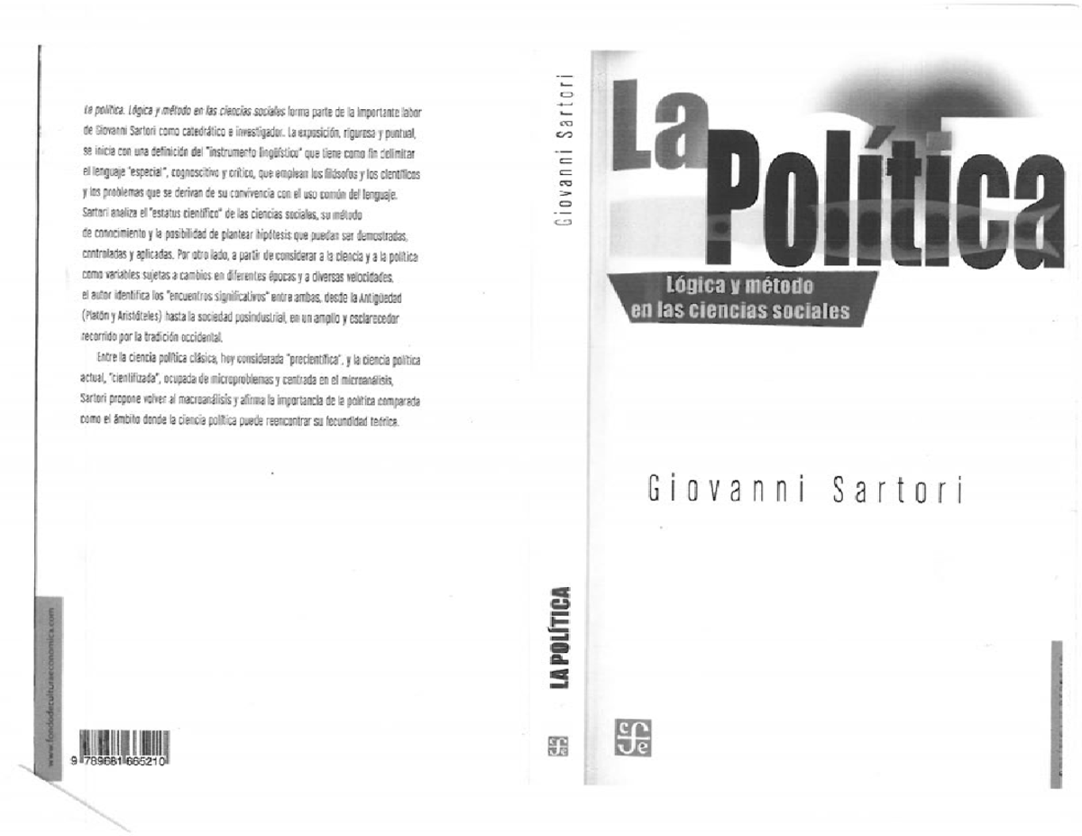La Politica Giovanni Sartori Resumen Por Capitulos www.studocu.com
