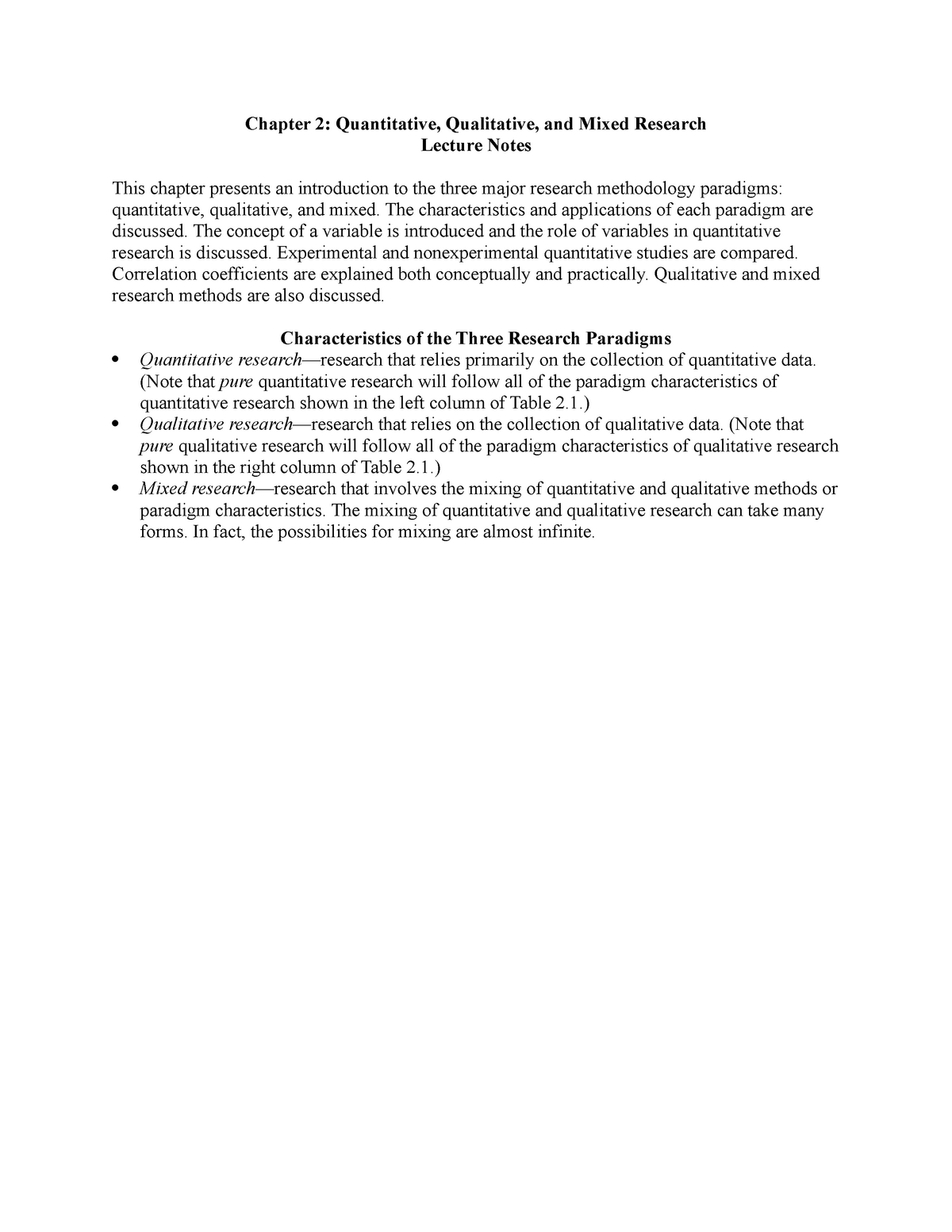 quantitative research chapter 2 example pdf