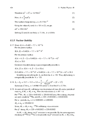 Modern Physics Notes (41) - 444 8 Nuclear Physics – II The reaction ...