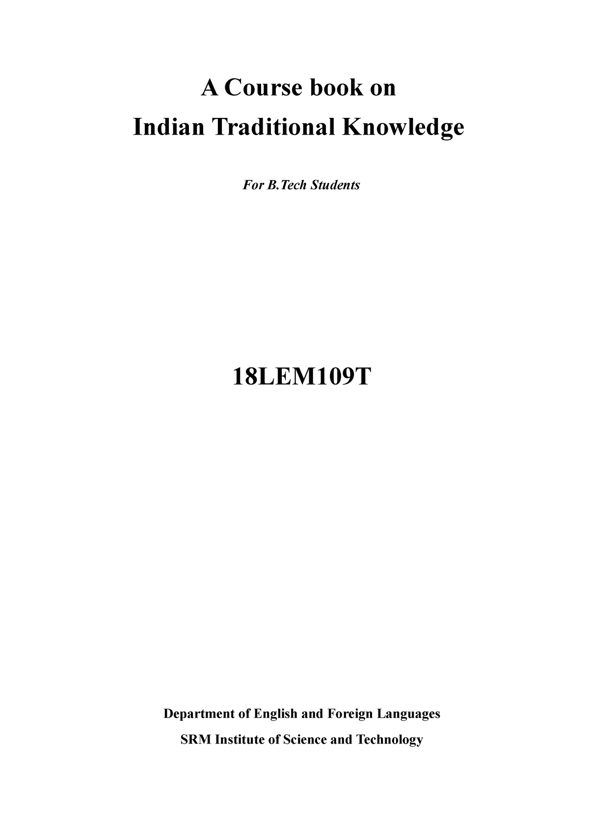 write an assignment on any indian traditional knowledge