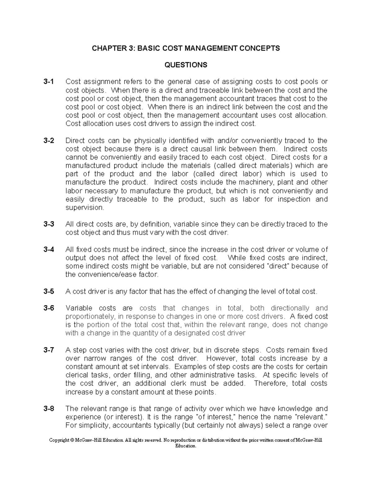 ADMS2510-Ch - ADMS2510 ch3 - CHAPTER 3: BASIC COST MANAGEMENT CONCEPTS ...