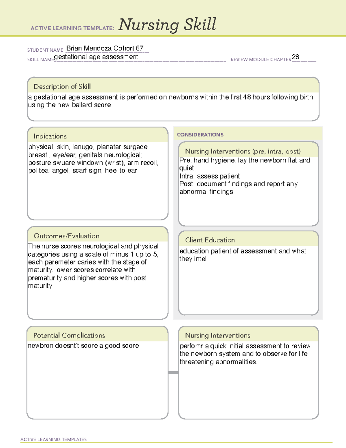 ati video case study reproduction gestational age assessment