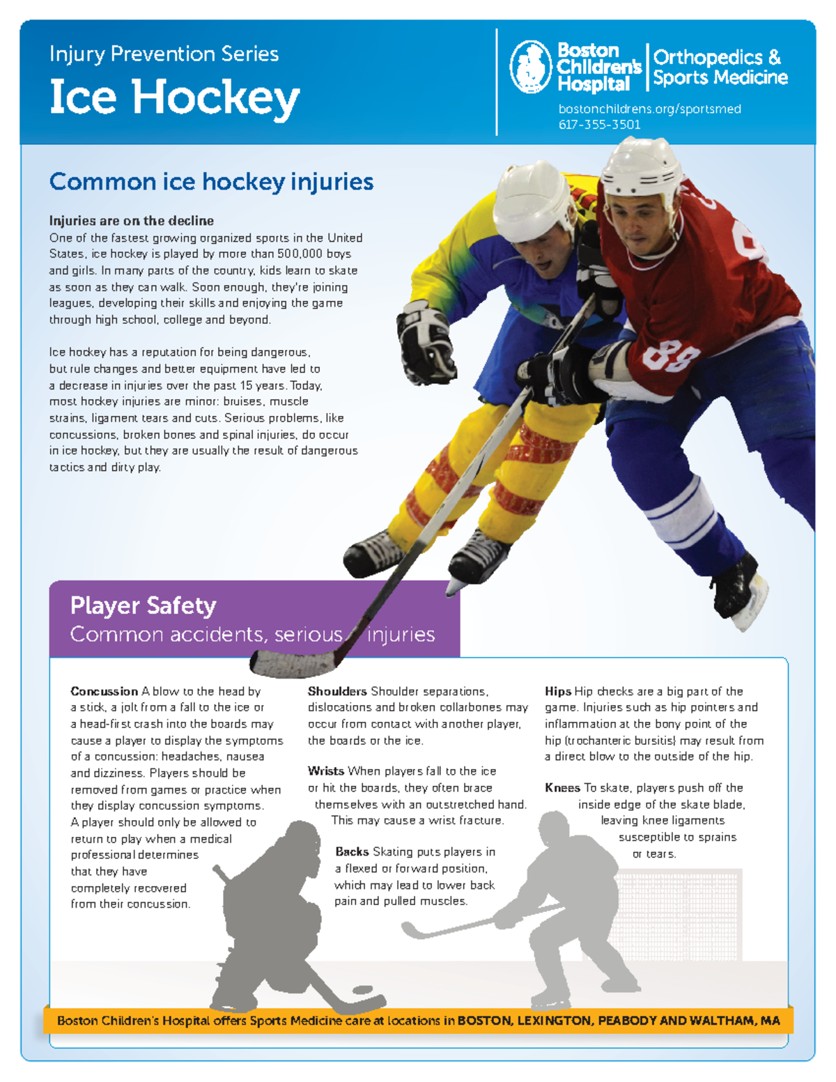 Ice Hockey - Sfgscv - Bostonchildrens/sportsmed 617-355- Common Ice ...