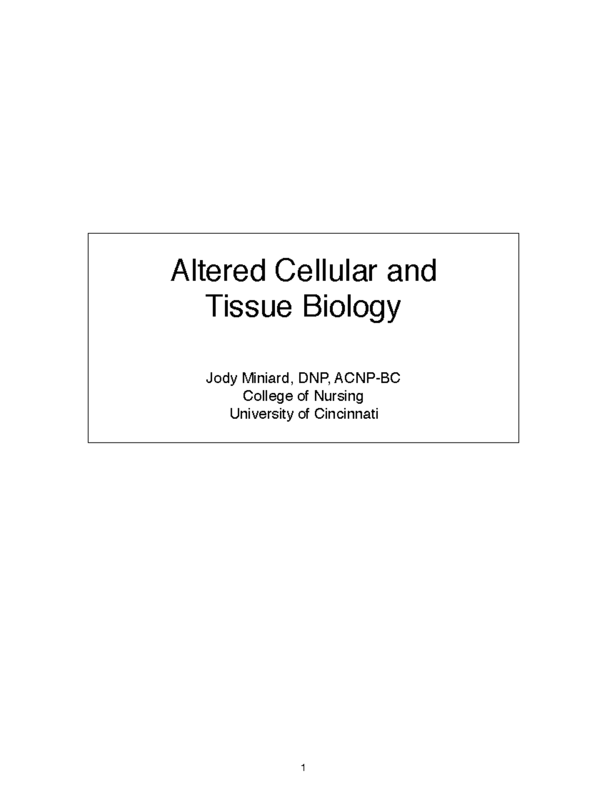 Altered tissue full slides on cellular biology - Altered Cellular and ...