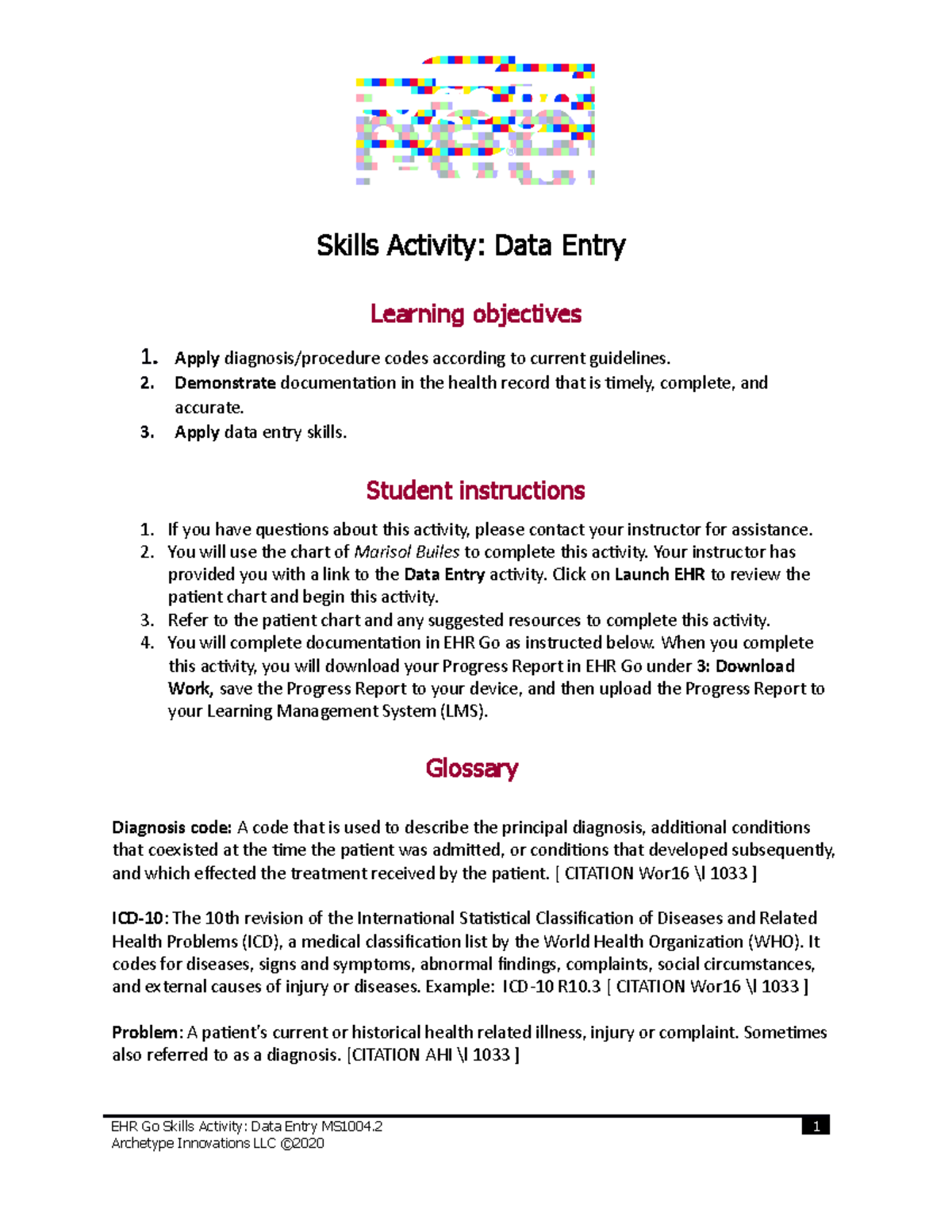 assignment data entry