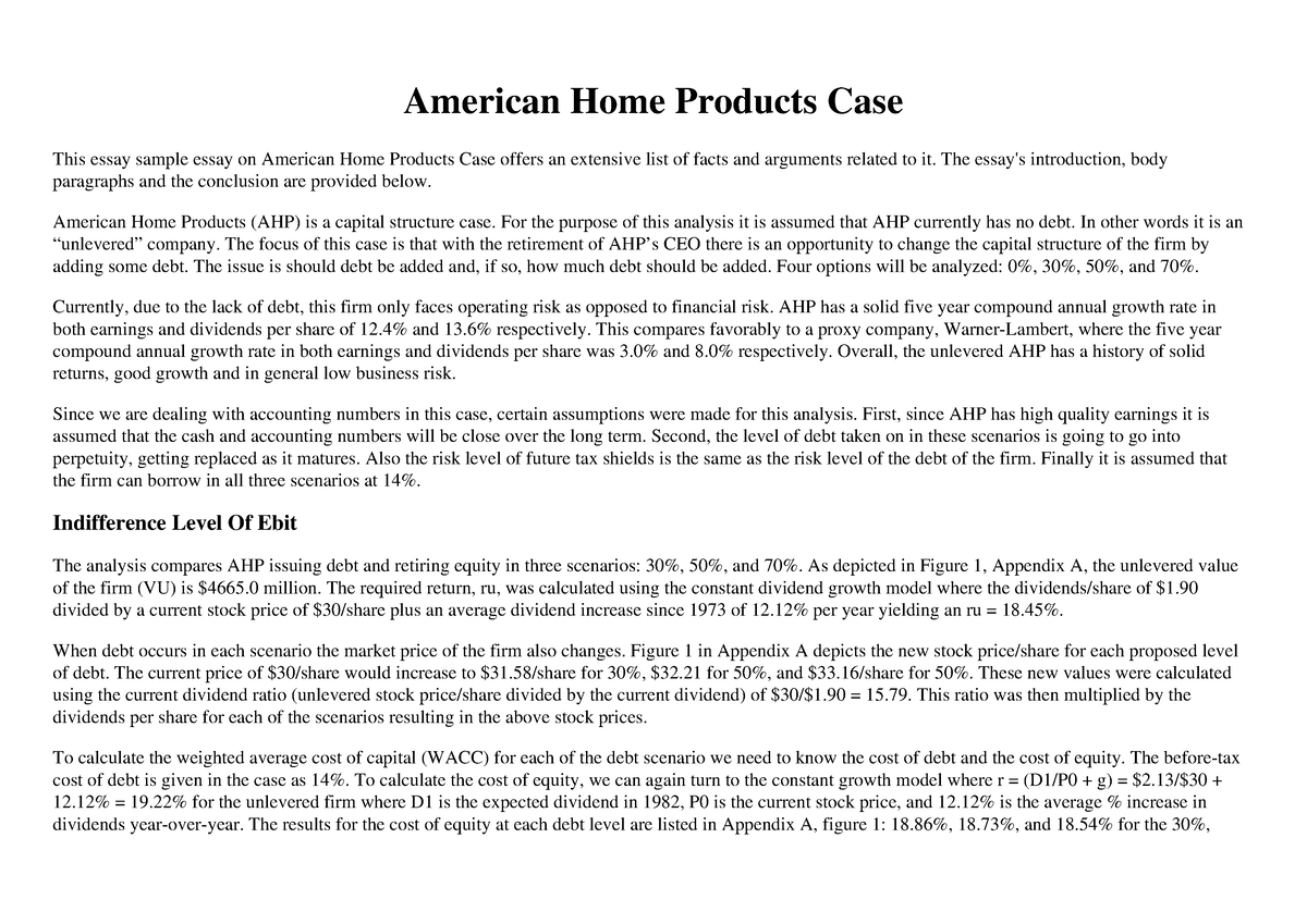 american home products case study