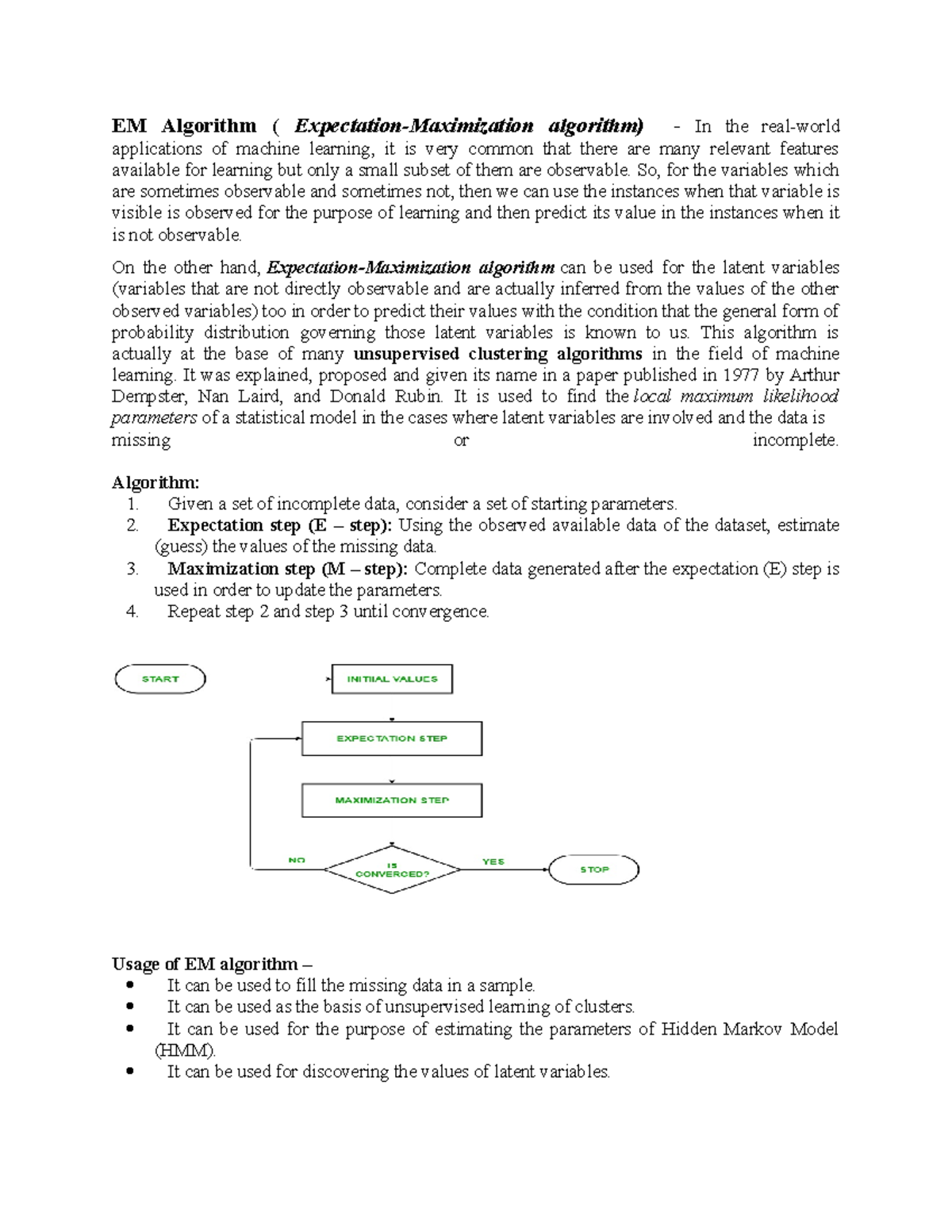 Unit 2 Part 3 - Lecture Notes 1 - EM Algorithm ( Expectation ...