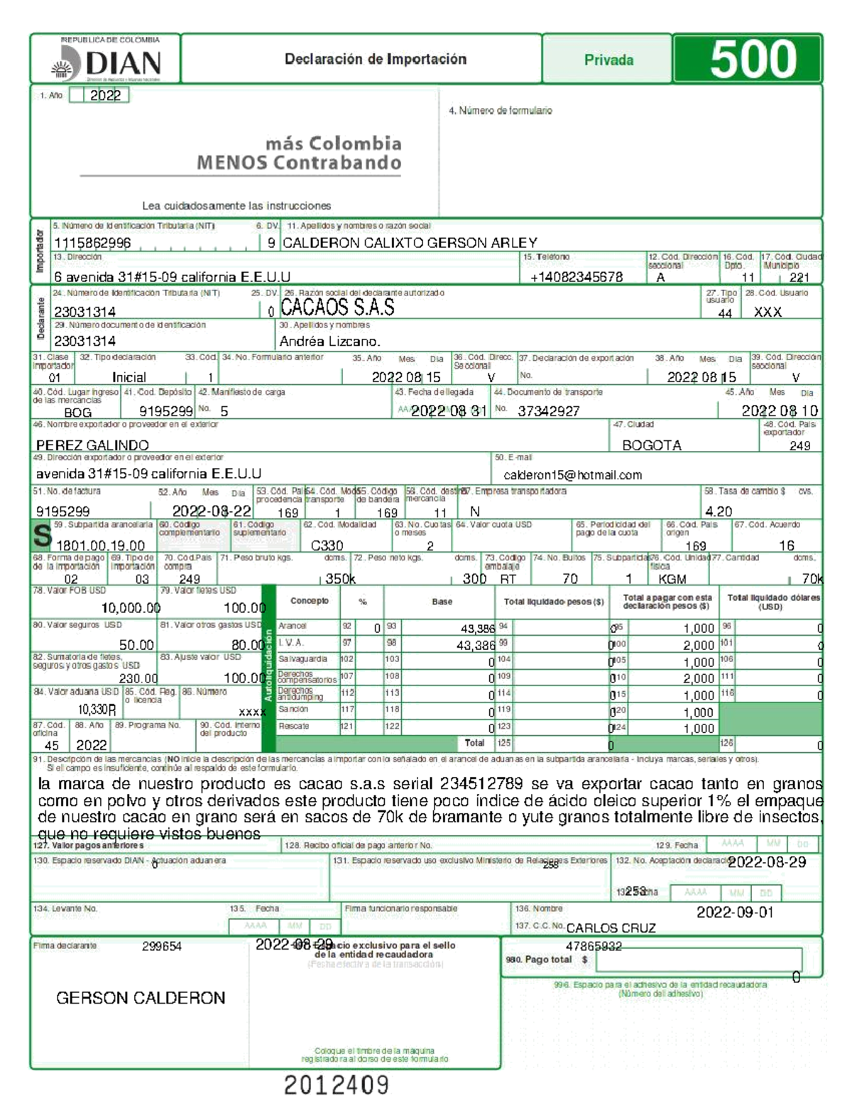 Declaracion De Importacion 2022 1115862996 9 Calderon Calixto Gerson