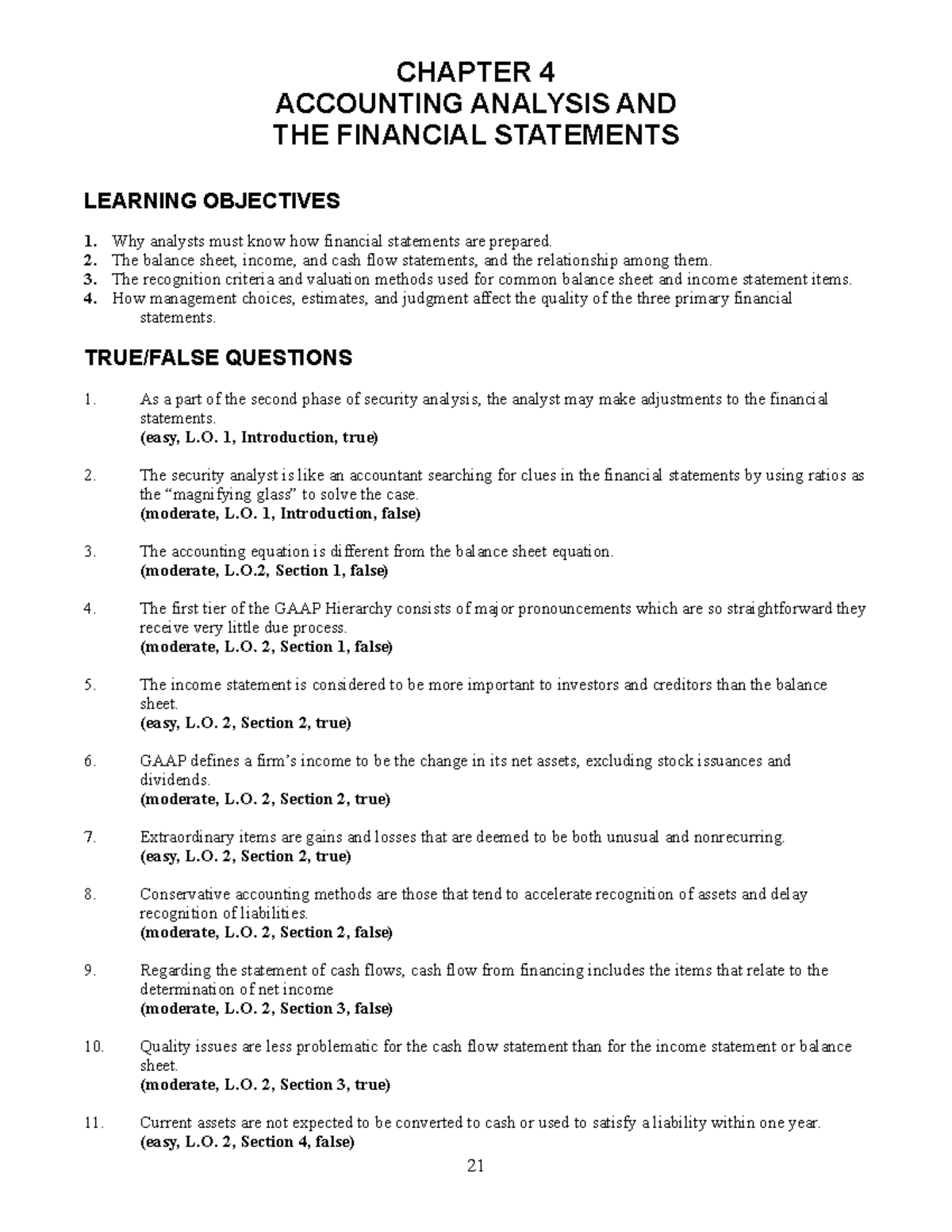 SD4- Accounting Analysis and Financial Statements - CHAPTER 4 ...