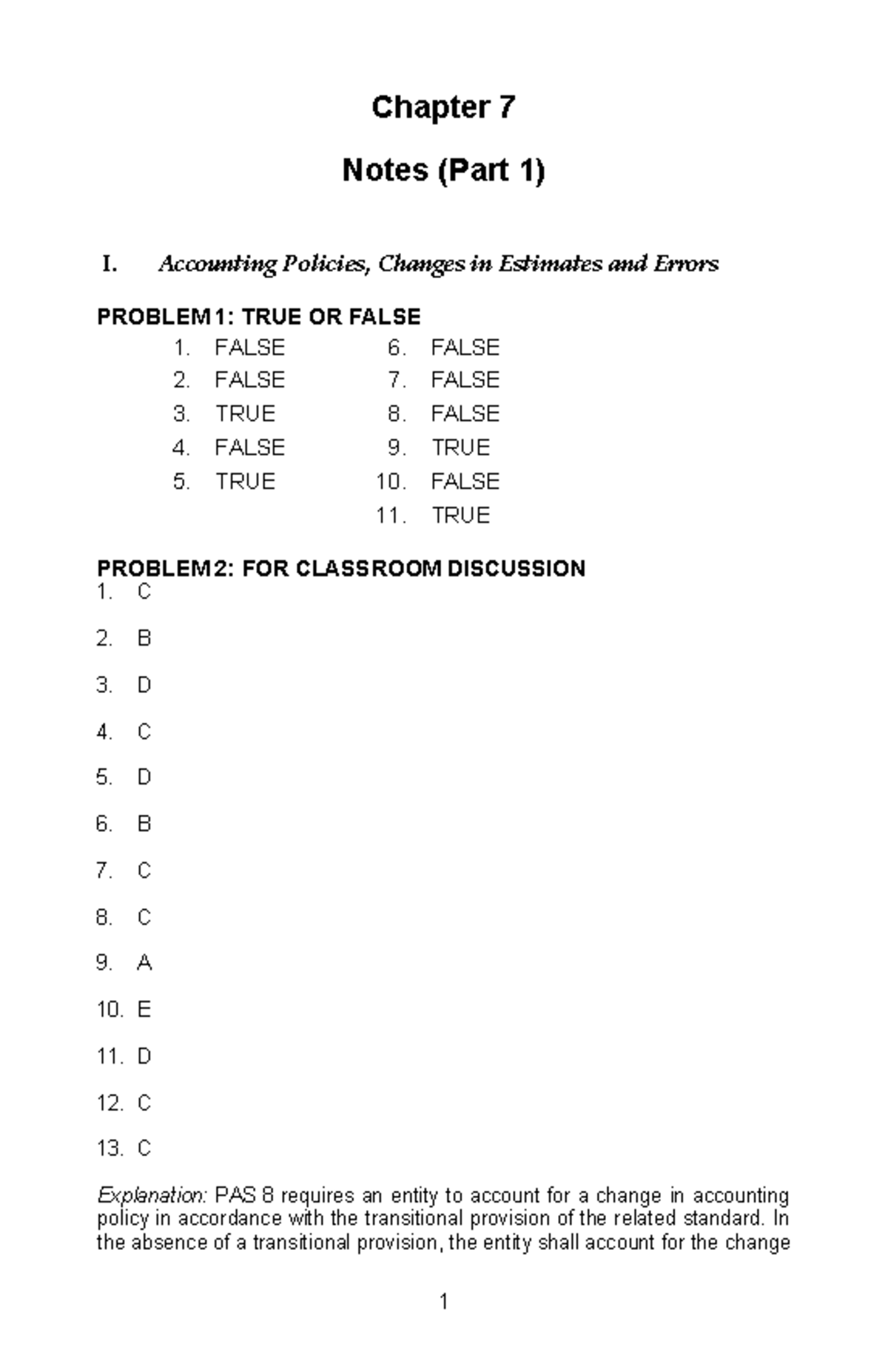 Copy of C8.1- Solman- Notes 1 - Chapter 7 Notes (Part 1) I. Accounting ...