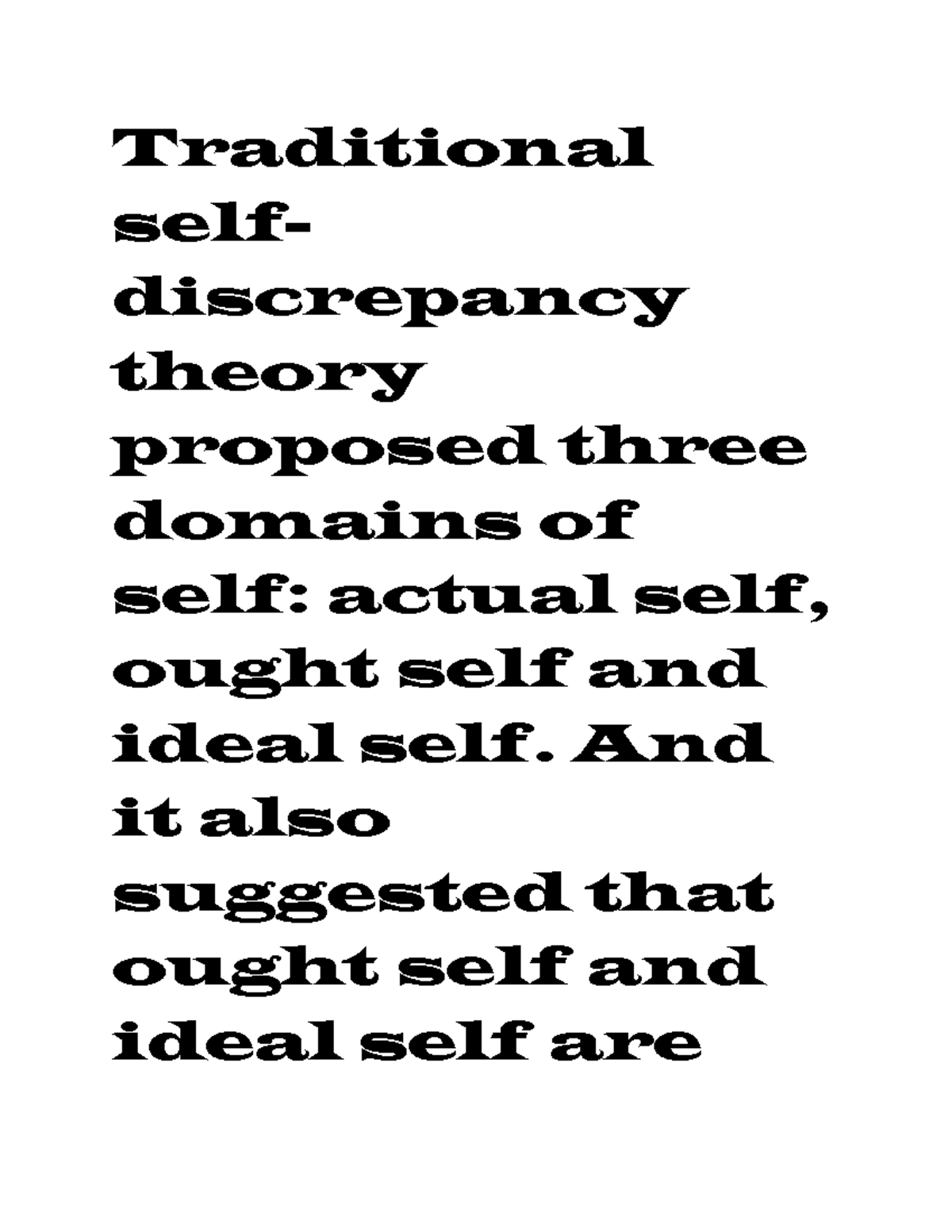 Traditional self - Lecture notes 2 - Traditional self- discrepancy ...