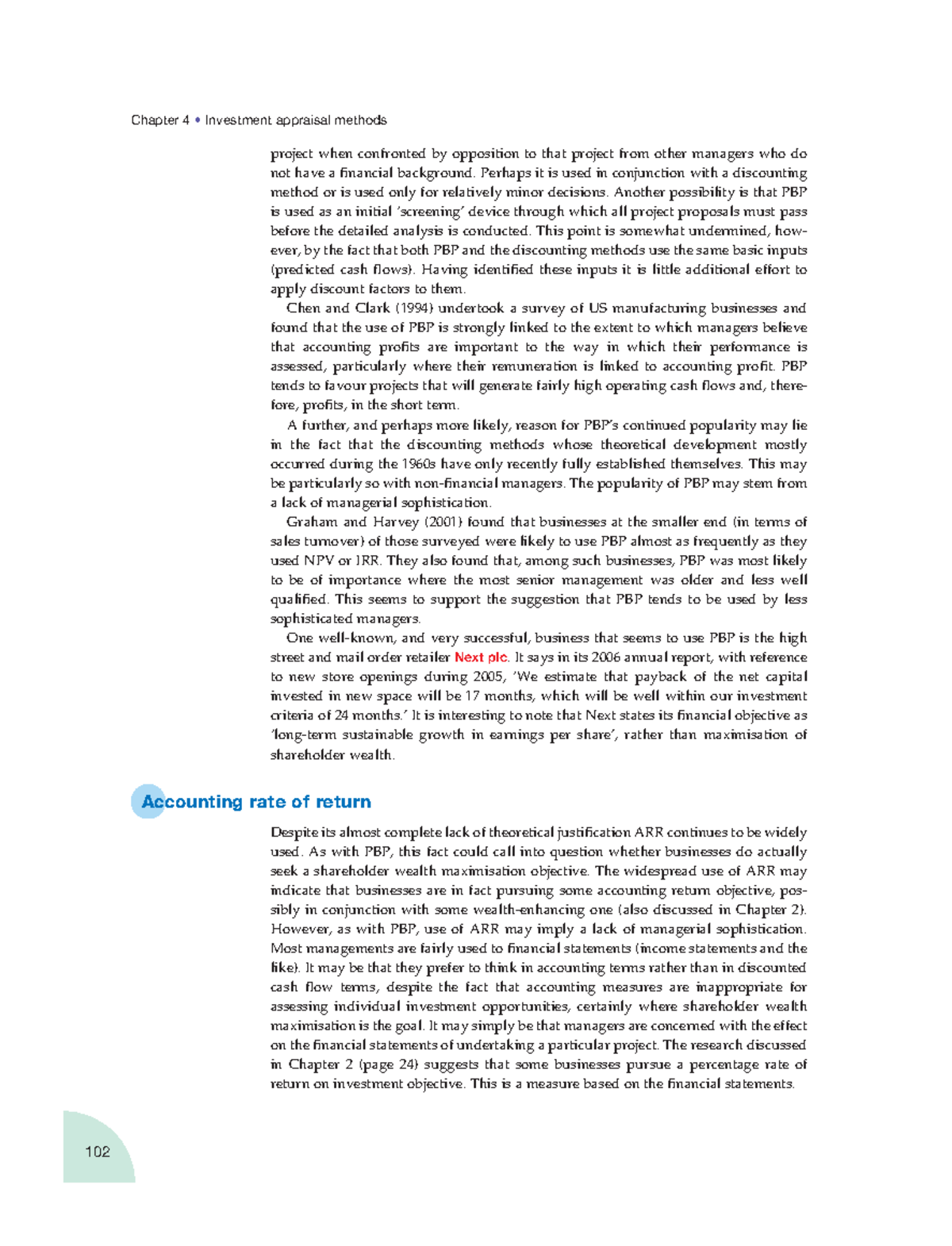 Business Finance - Chapter 4 • Investment appraisal methods ...