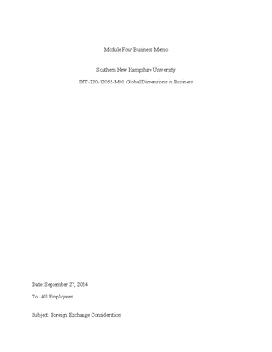 INT220 M3 Assignment - INT 220 Module Three Assignment Economic and ...