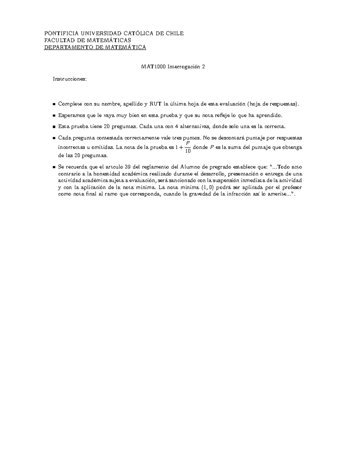 I2 2022 - fggd - PONTIFICIA UNIVERSIDAD CAT ́OLICA DE CHILE FACULTAD DE ...